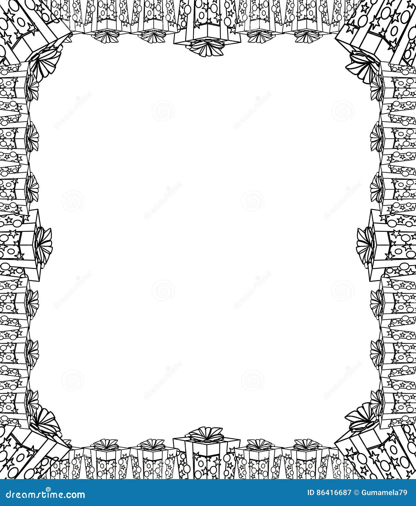 Decorative Hand Drawn Gift Border and Frame Stock Illustration Illustration of beautiful