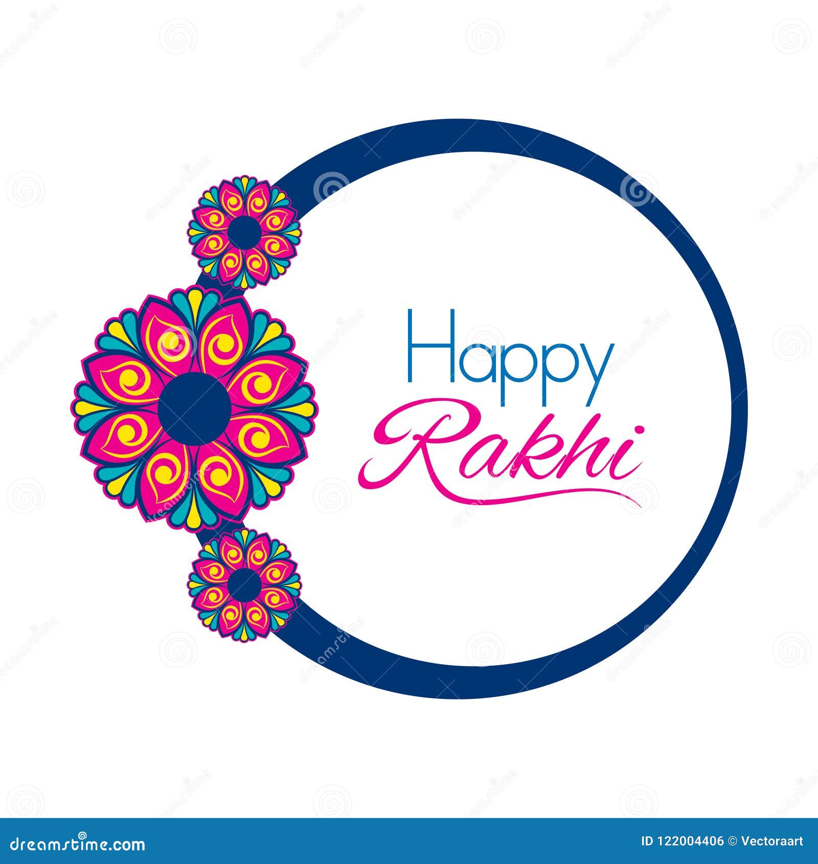 Decorative Happy Rakhi Festival Greeting Card Design Stock Vector ...