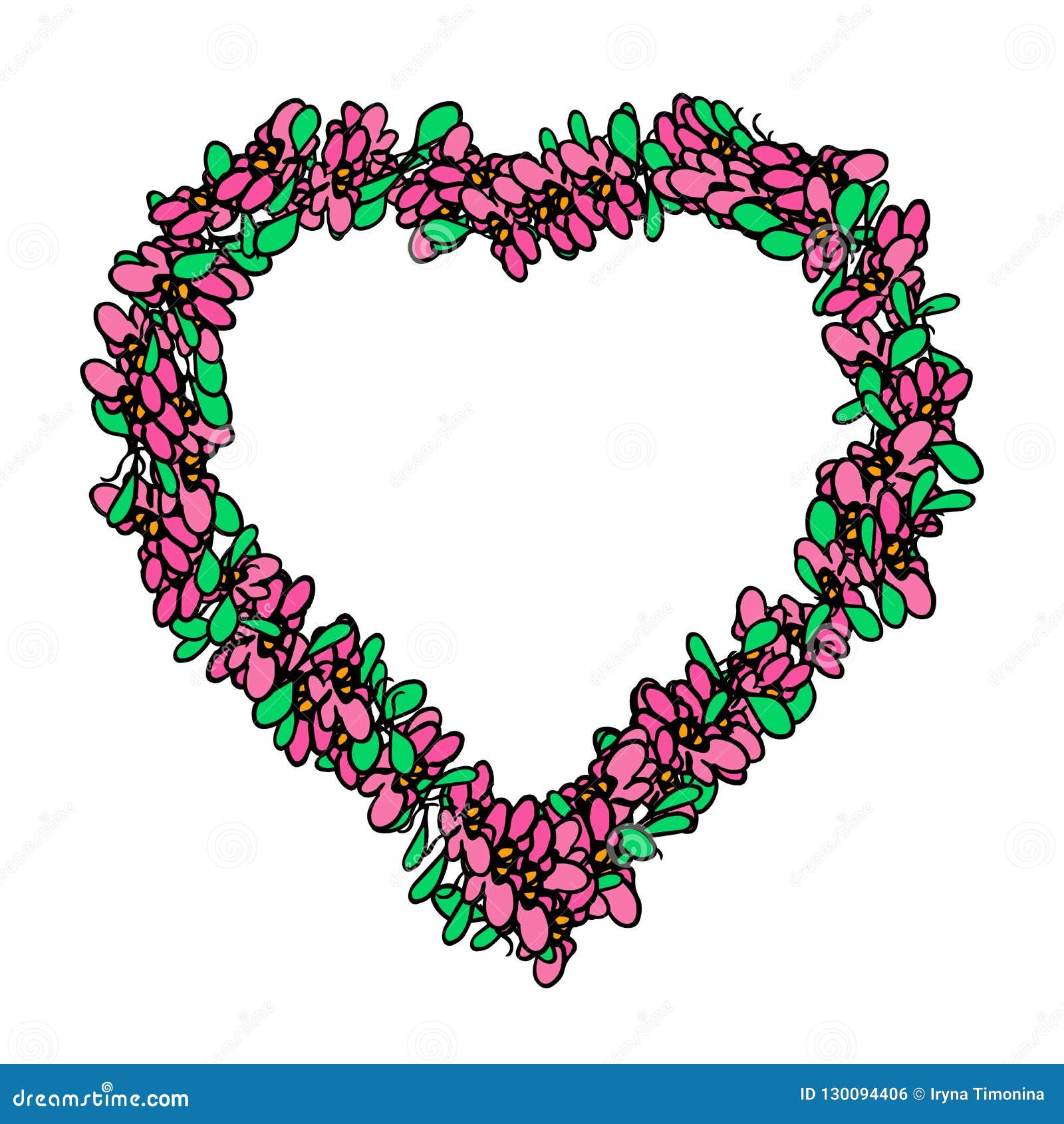 Download Decorative Heart In A Floral Frame. Vector Illustration On An Isolated Background. Stock Vector ...