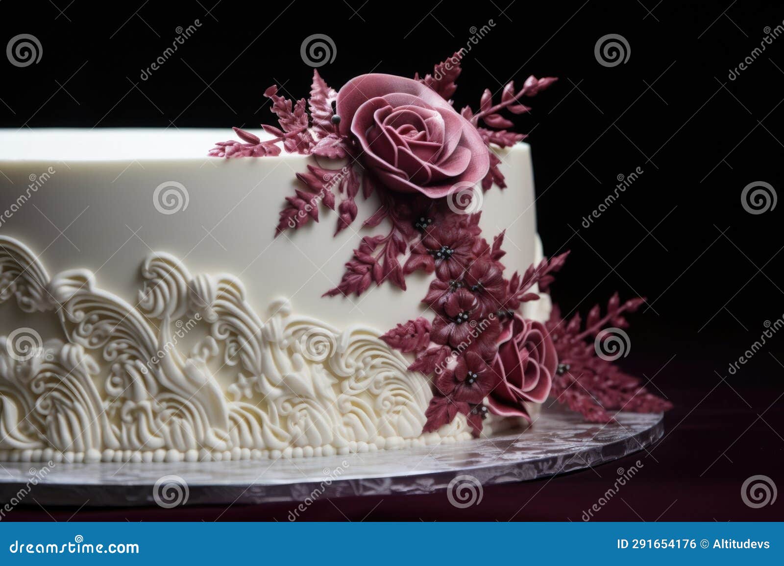 Decorative Icing Piped Onto the Edge of a Cake Stock Photo Image of