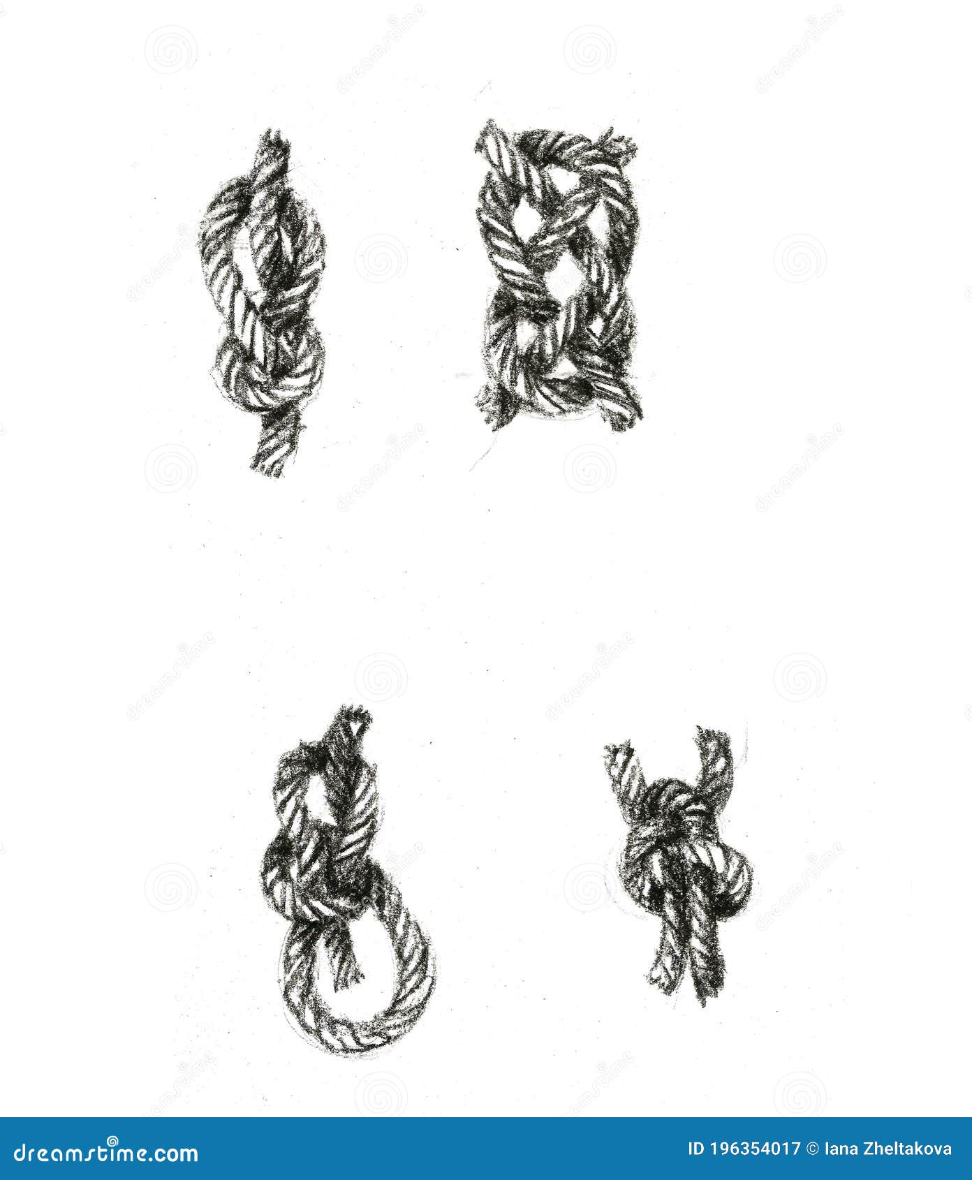 Sea Knots. Pattern of Sea Knots from Rigging Rope, Made by Hand in Black  Pencil on a White Background Stock Illustration - Illustration of knots,  body: 196354017