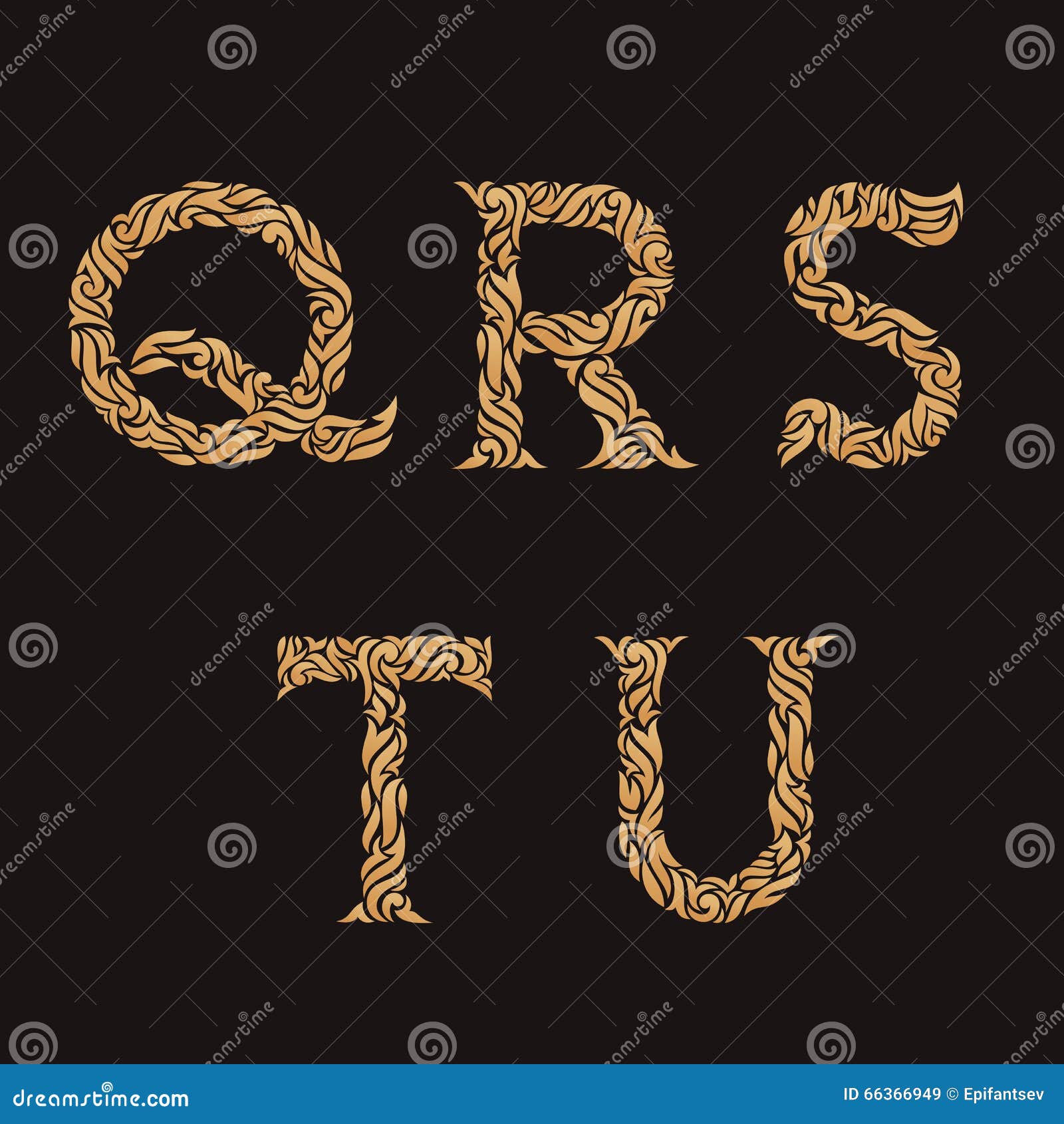 Decorative Initial Letters Ornate Golden Monograms