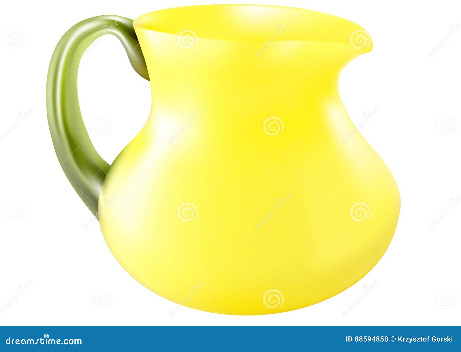 Decorative Jug with Yellow Glass Stock Illustration Illustration of