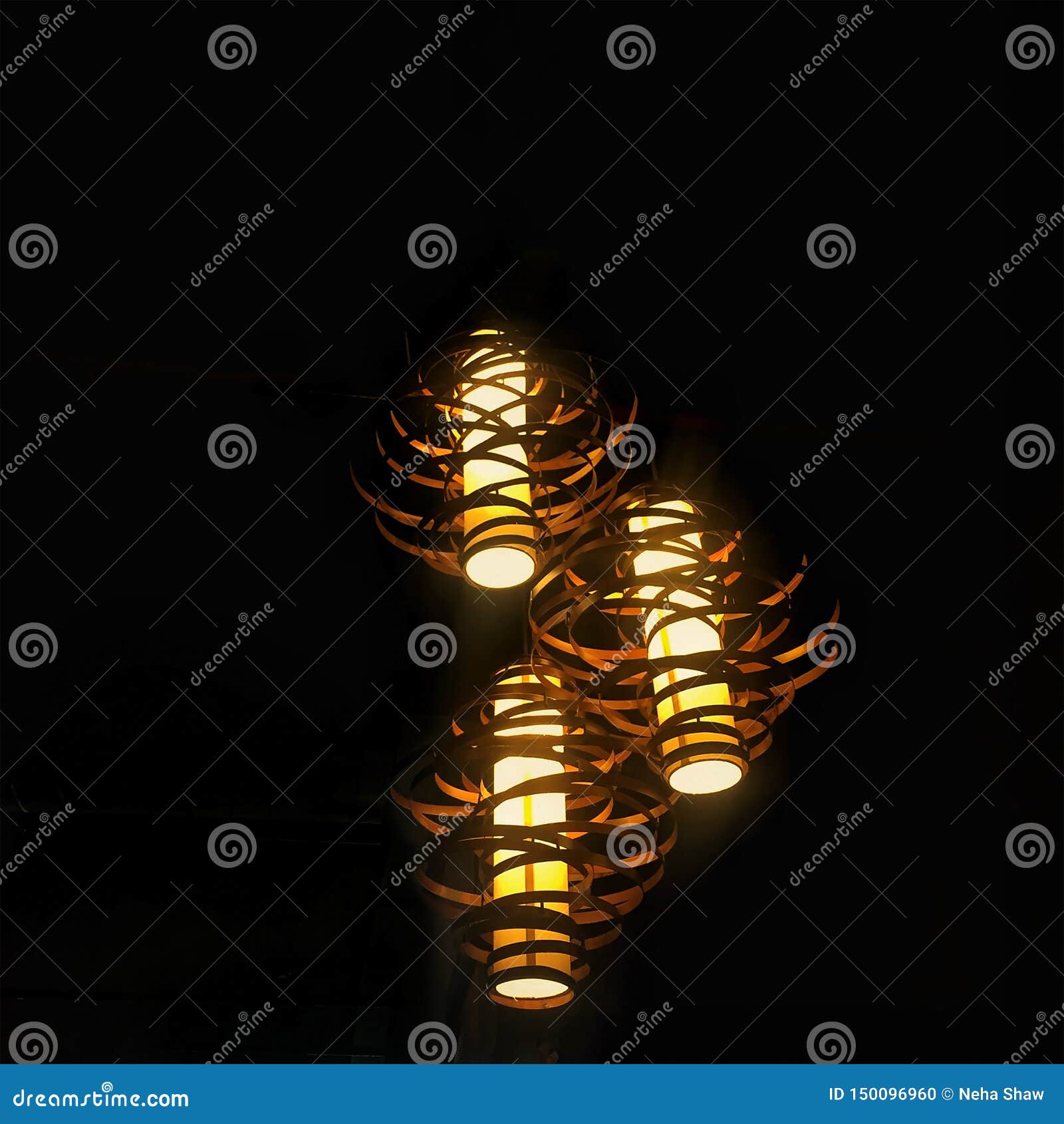 Decorative Lamp Glowing In The Dark Stock Photo Image Of