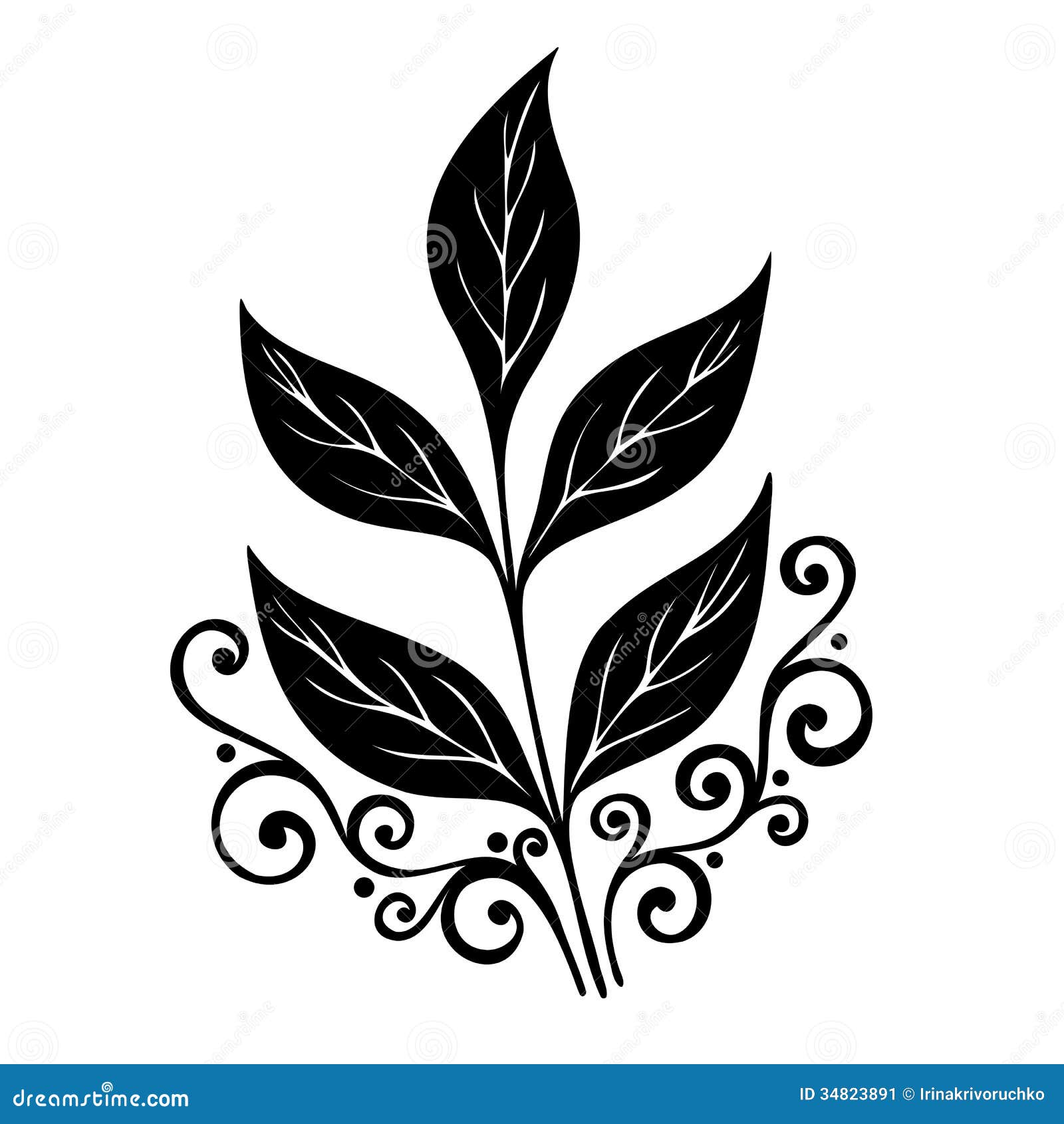 Decorative Leaf With Ornament Stock Image - Image: 34823891