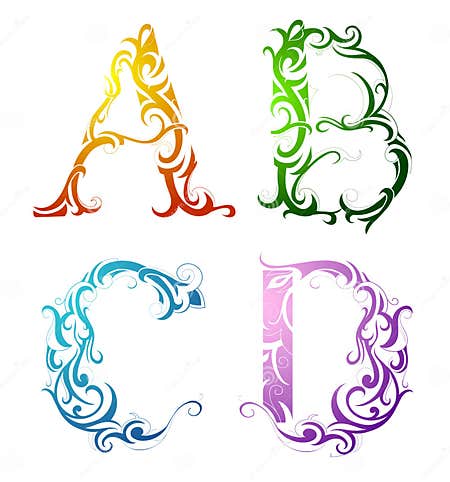 Decorative Letter Font Type Stock Illustration - Illustration of ...