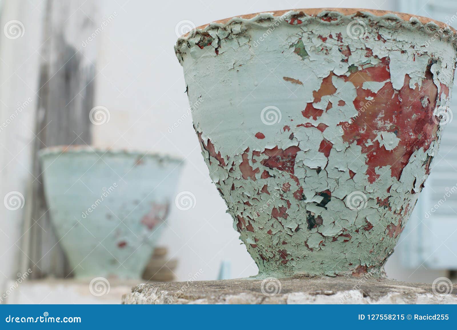 Light blue rustic vase stock image. Image of terracotta 127558215