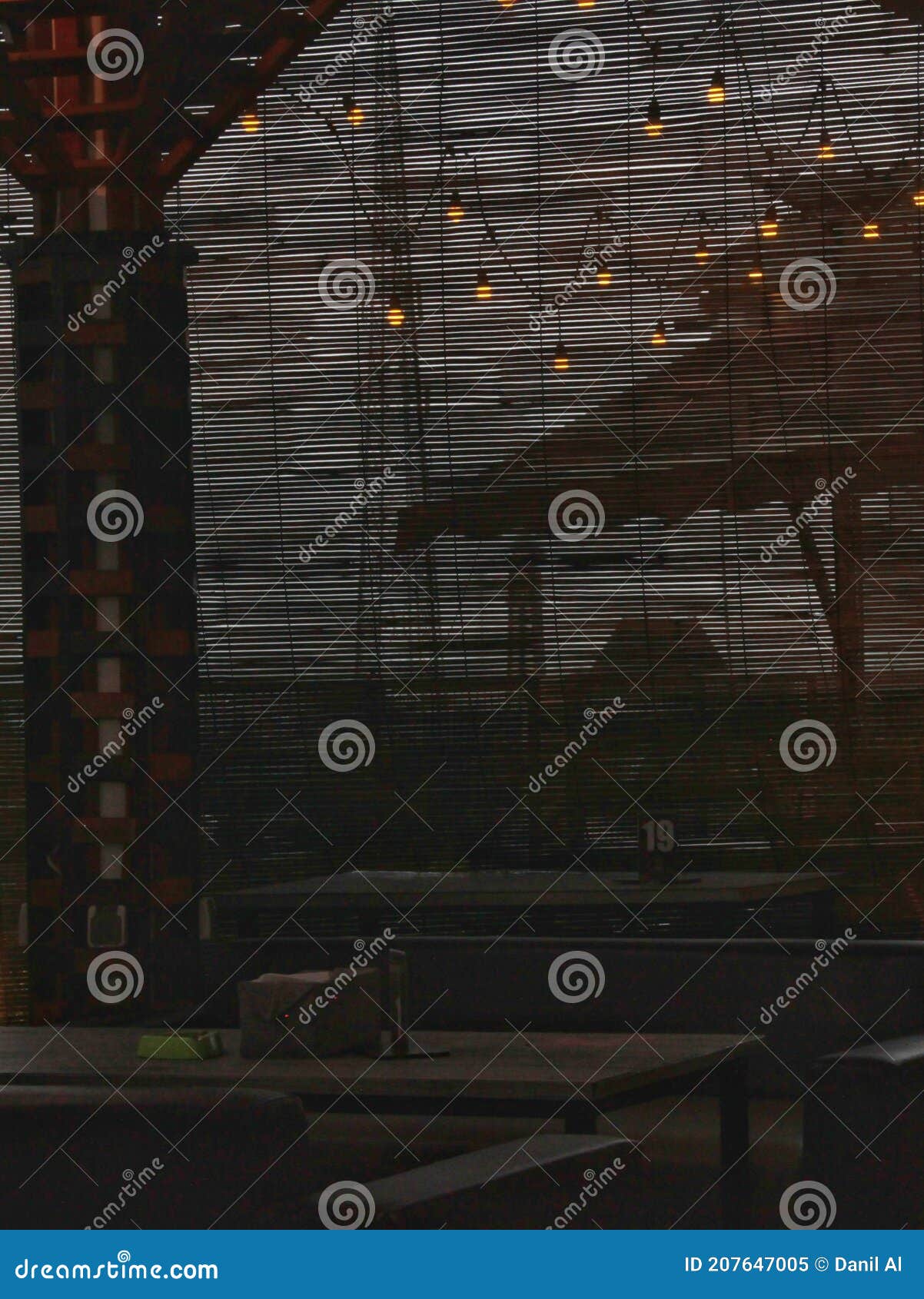 Decorative Lights Can Be Seen from Indoors Stock Image Image of