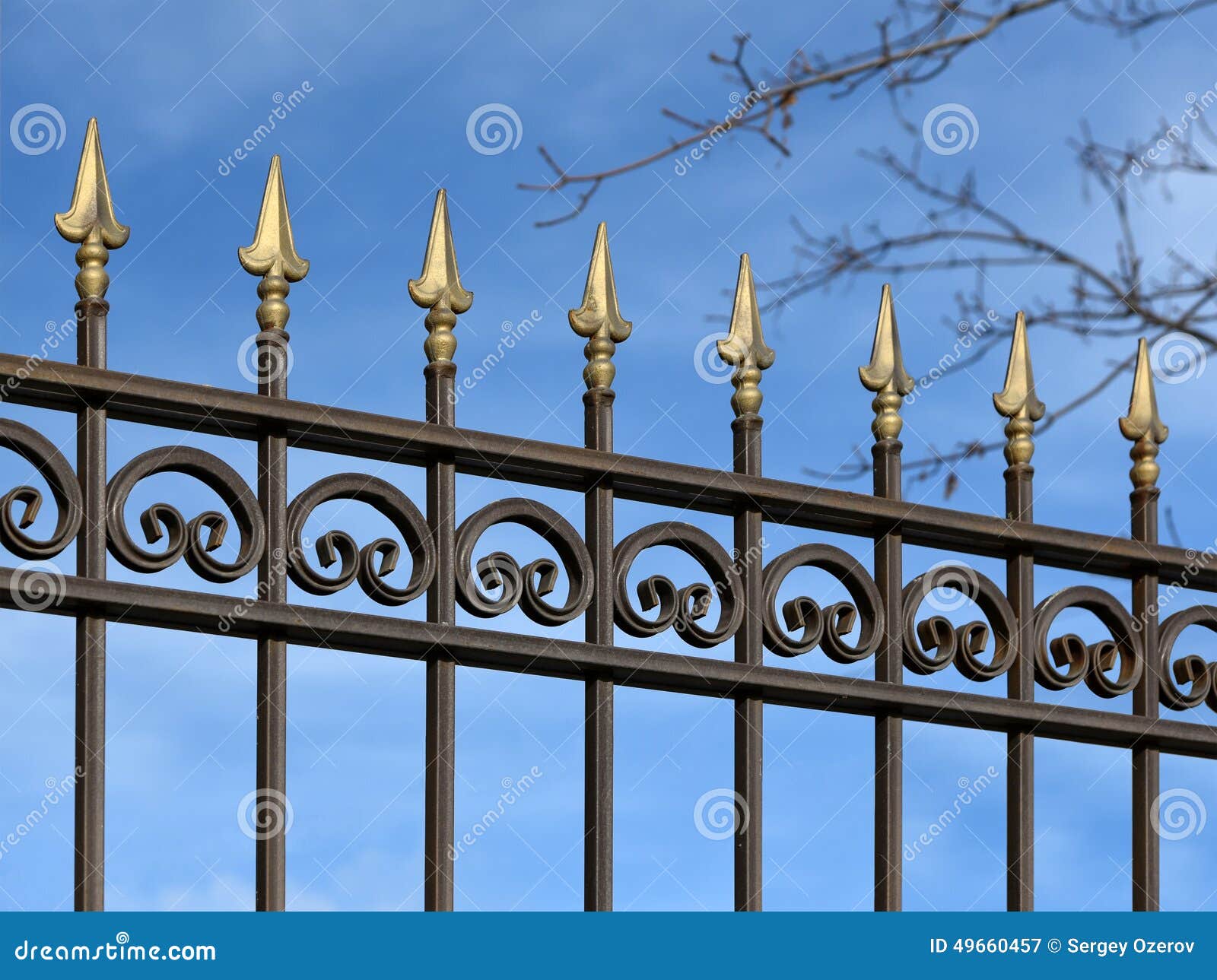 Decorative Metal Fence with Ornaments . Stock Image - Image of forging ...