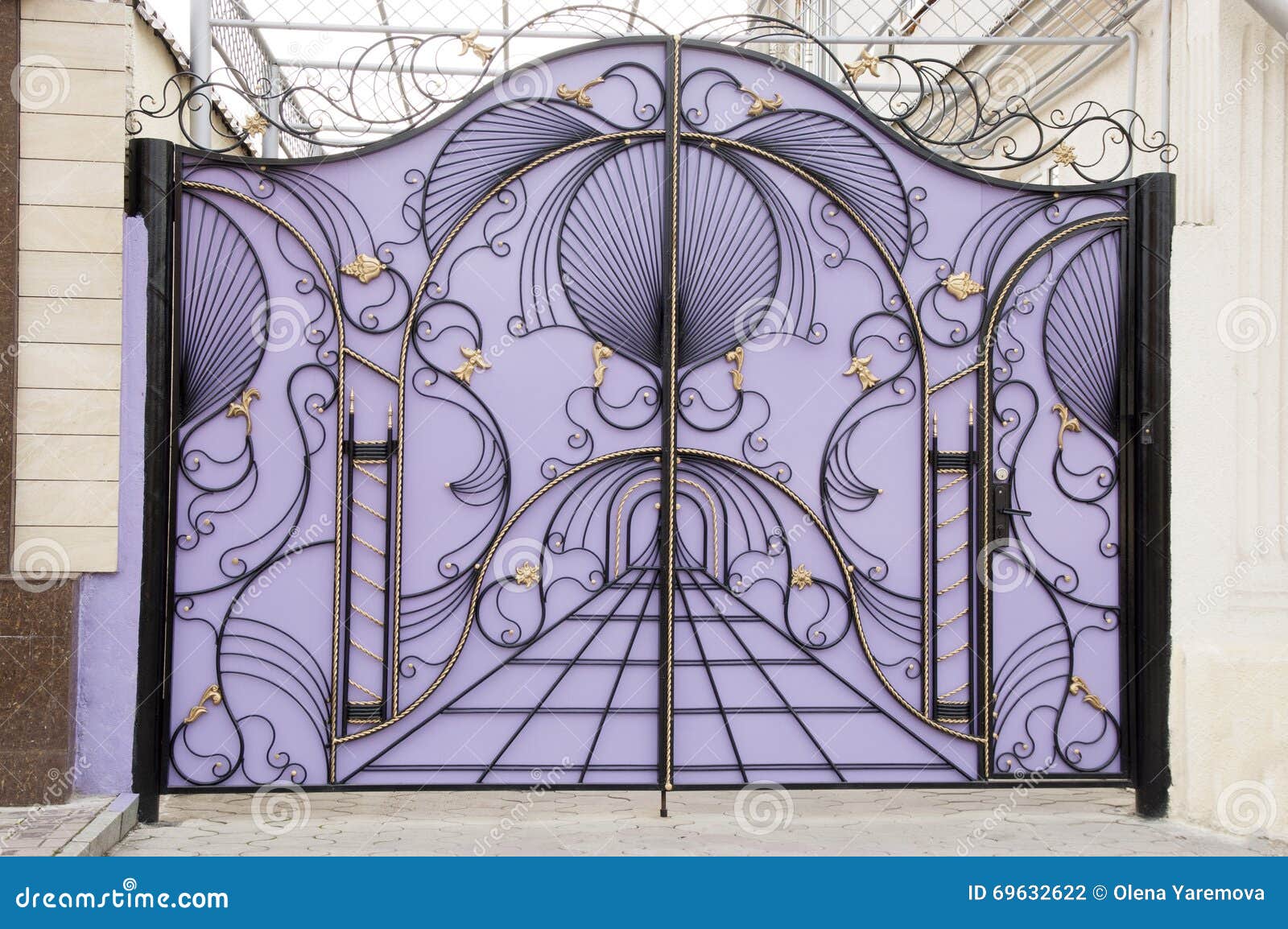 Decorative metal gates stock photo. Image of buildings 69632622