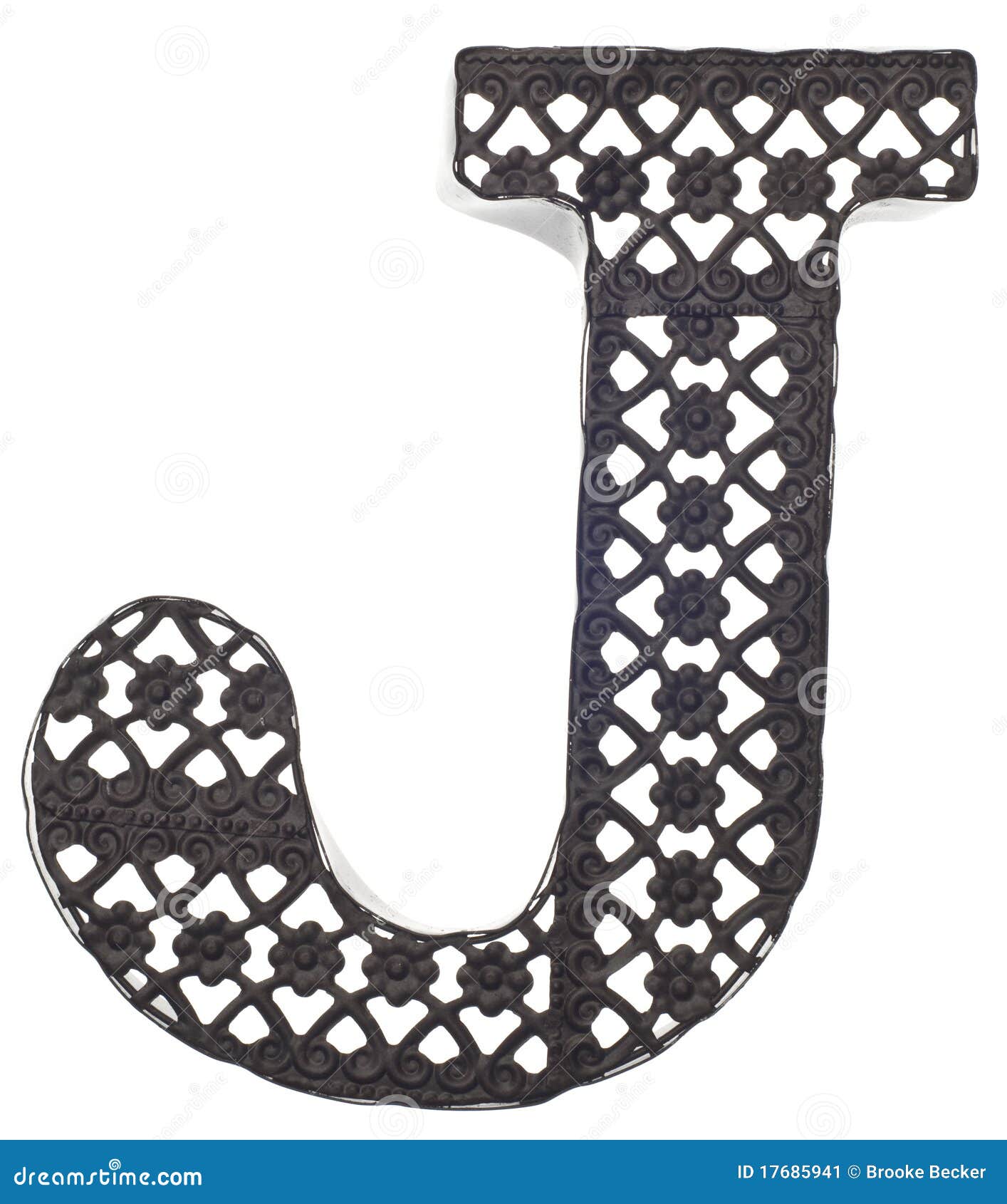 Decorative Metal Letter J stock image. Image of alphabet 17685941