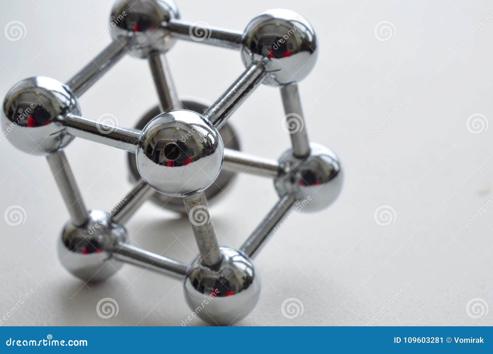 Decorative Model of an Iron Molecule Made of Stainless Steel Stock