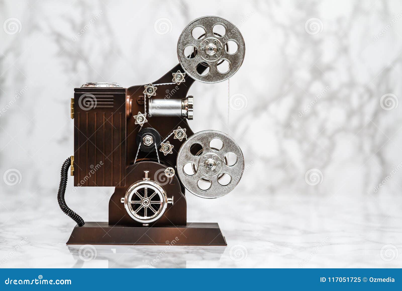 Decorative Movie Camera Music Box on White Stock Image Image of wood