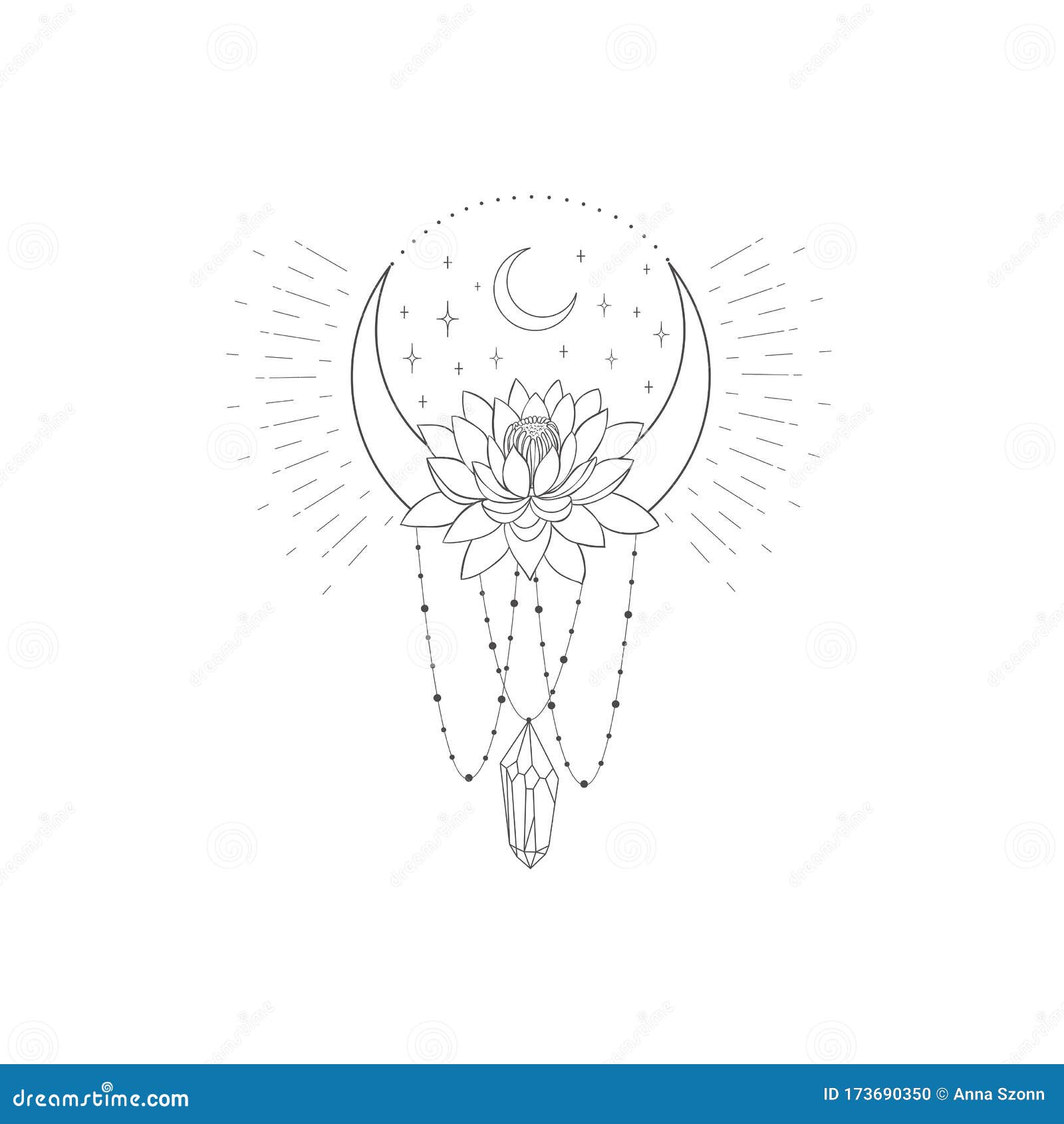 Decorative Mystery Floral Design with Moon and Lotus. Tattoo or T-shirt Print Stock Vector - Illustration of packaging, mystery: 173690350 Decorative Mystery Floral Design with Moon and Lotus. Tattoo or T-shirt Print Stock Vector - Illustration of packaging, mystery: 173690350