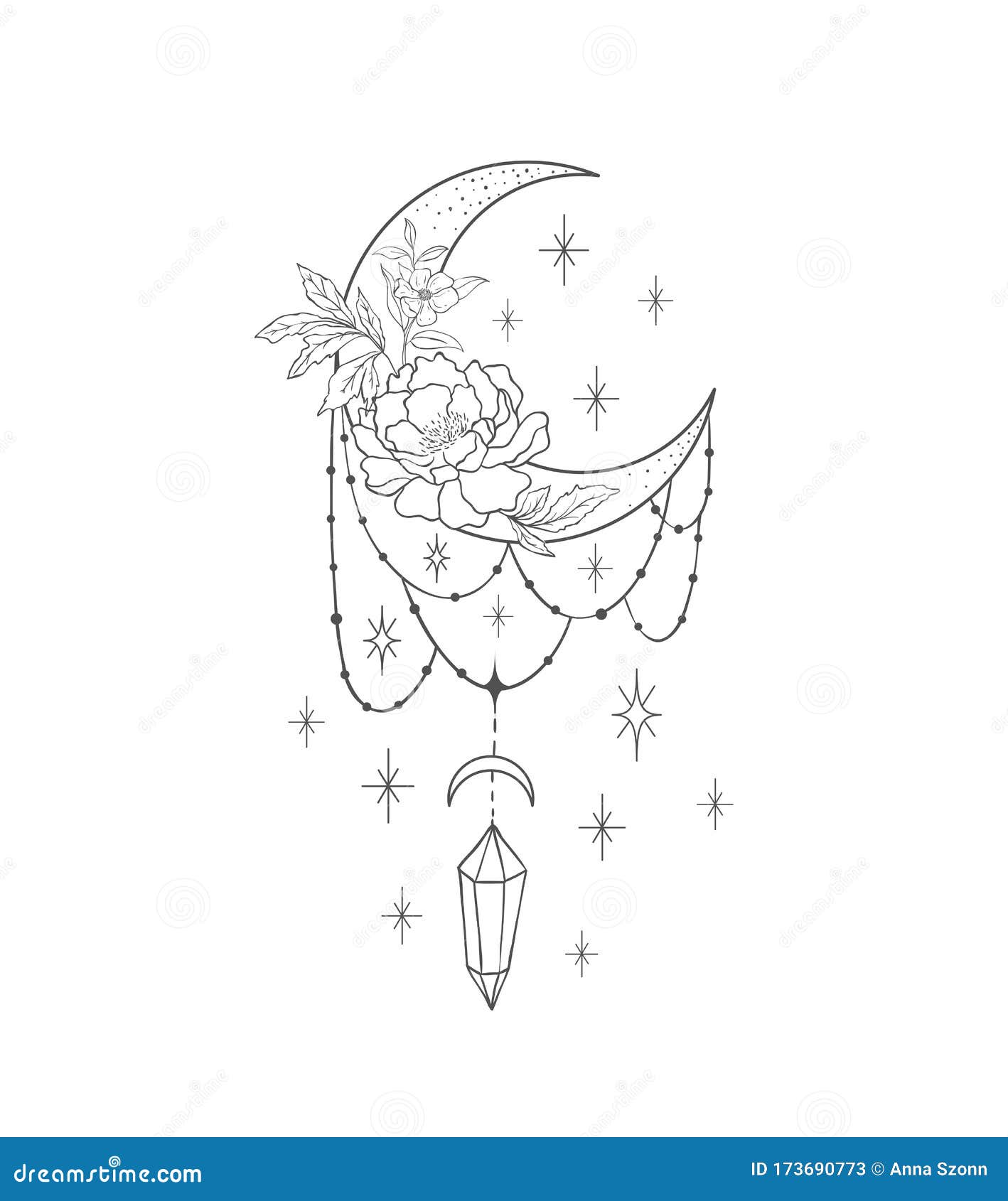 Moon Tattoo Stock Illustrations 13 146 Moon Tattoo Stock Illustrations Vectors Clipart Dreamstime