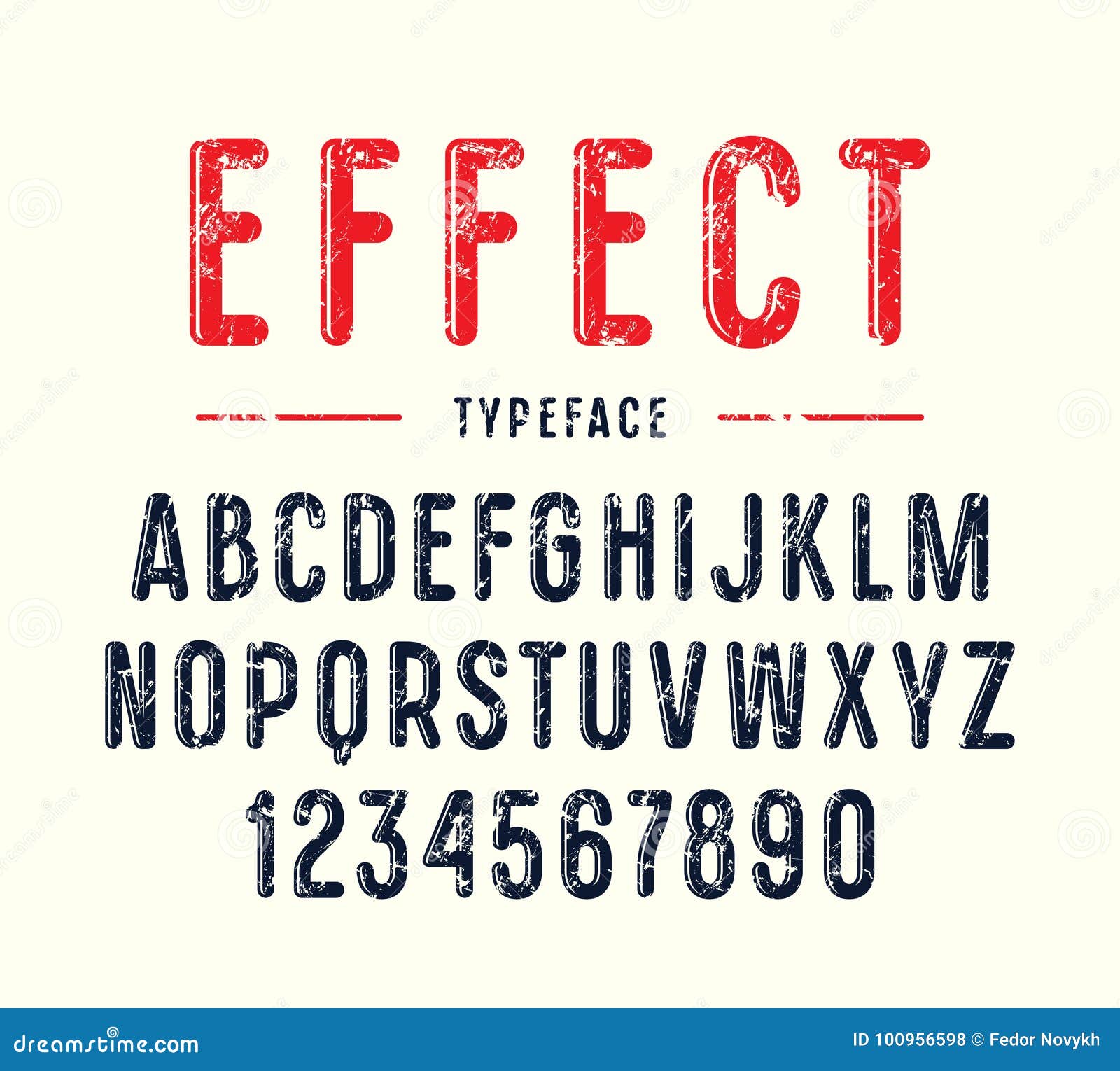 Decorative Narrow Sanserif Font with Rounded Corners Stock Vector ...