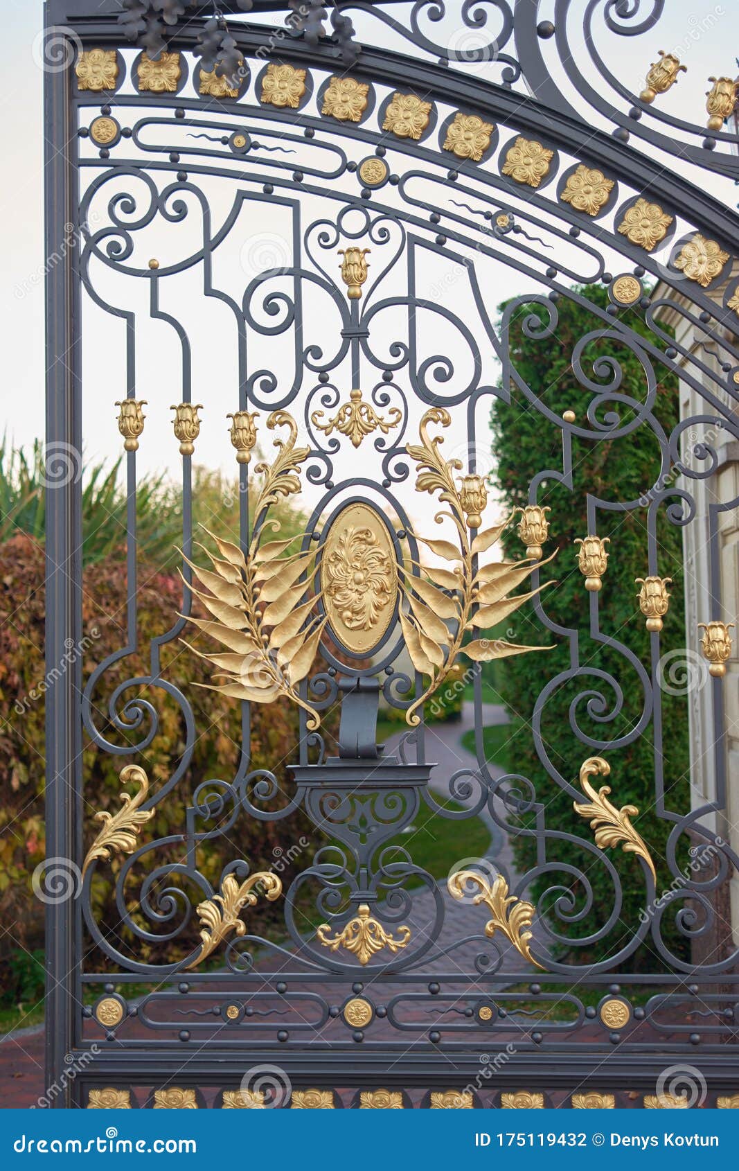 Decorative Ornamental City Park Gates. Stock Photo - Image of metal ...