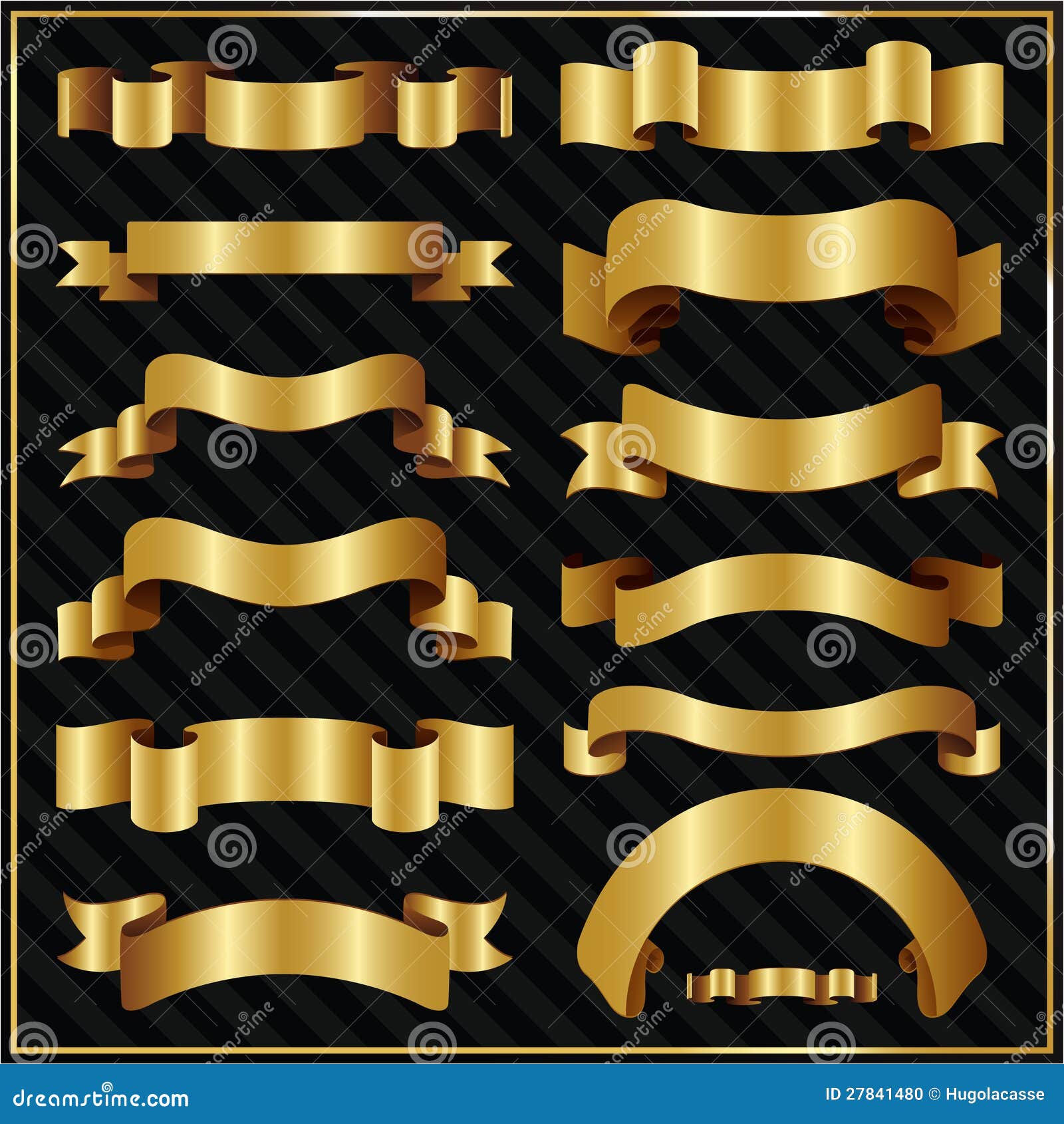 Decorative Ornate Gold Ribbons Stock Vector Illustration of menu