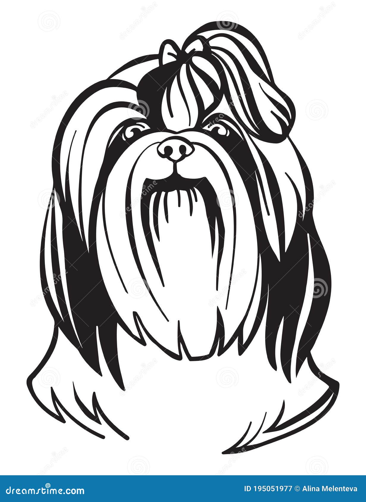 Vector Image of Shih Tzu Dog on White Background Stock Vector - Illustration of loyalty, lifestyle: 195051977