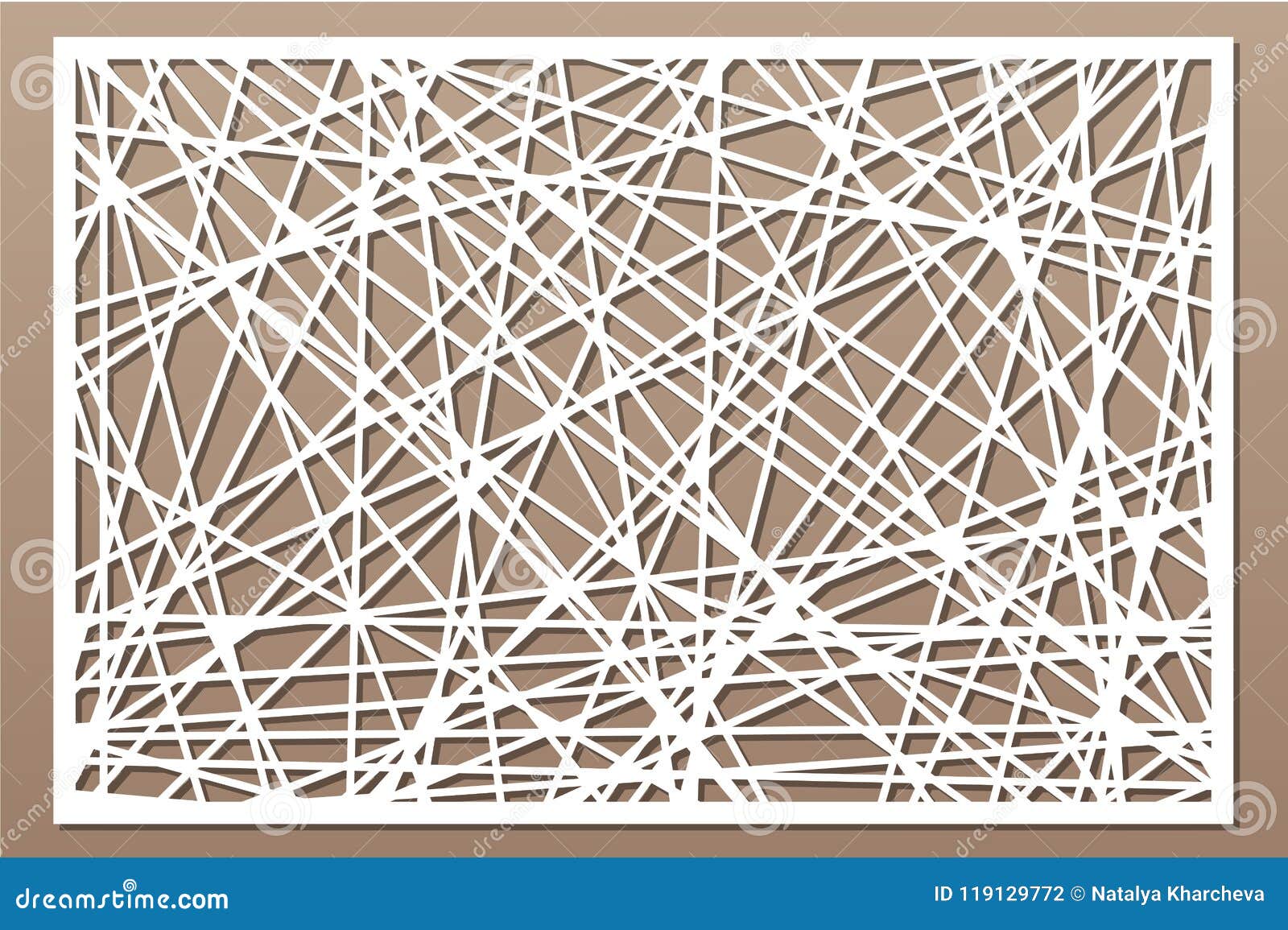 decorative panel laser cutting. wooden panel. elegant modern geometric abstract pattern. ratio 2:3.  