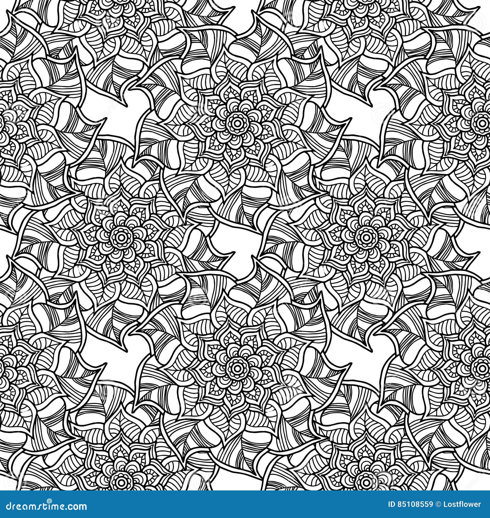 Decorative Pattern for Adult Coloring Book, Wallpapers Hand Drawn ...