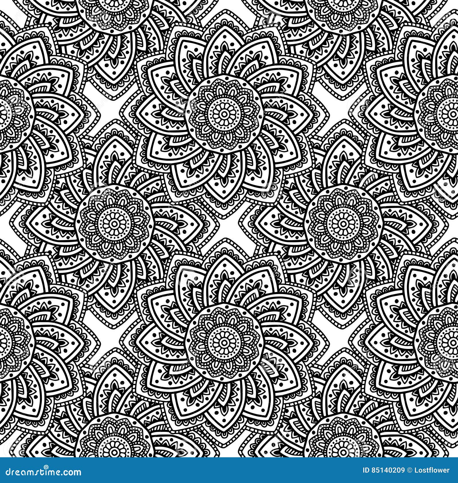 Decorative Pattern for Adult Coloring Book, Wallpapers Hand Drawn ...