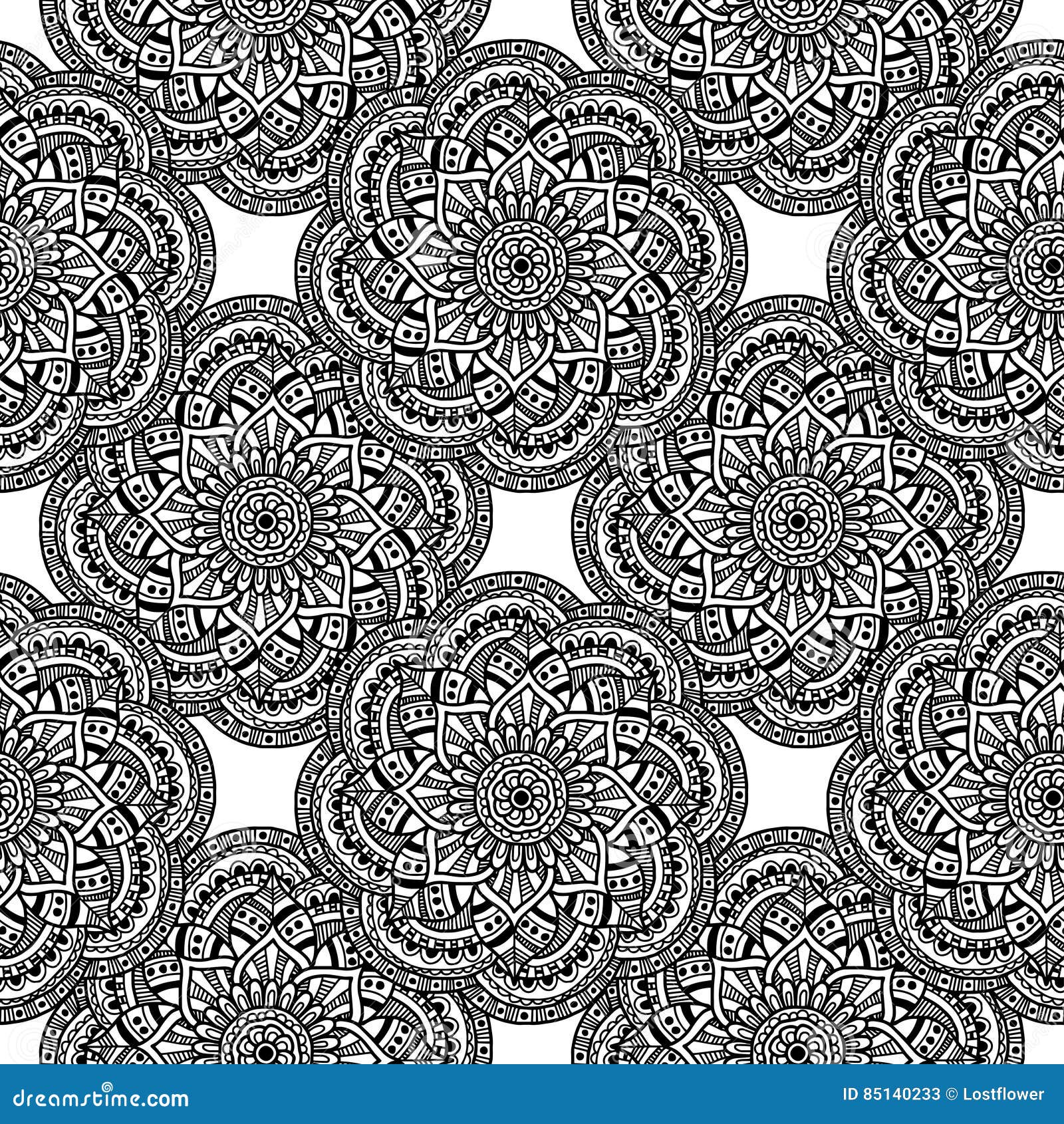 Decorative Pattern for Adult Coloring Book, Wallpapers Hand Drawn ...