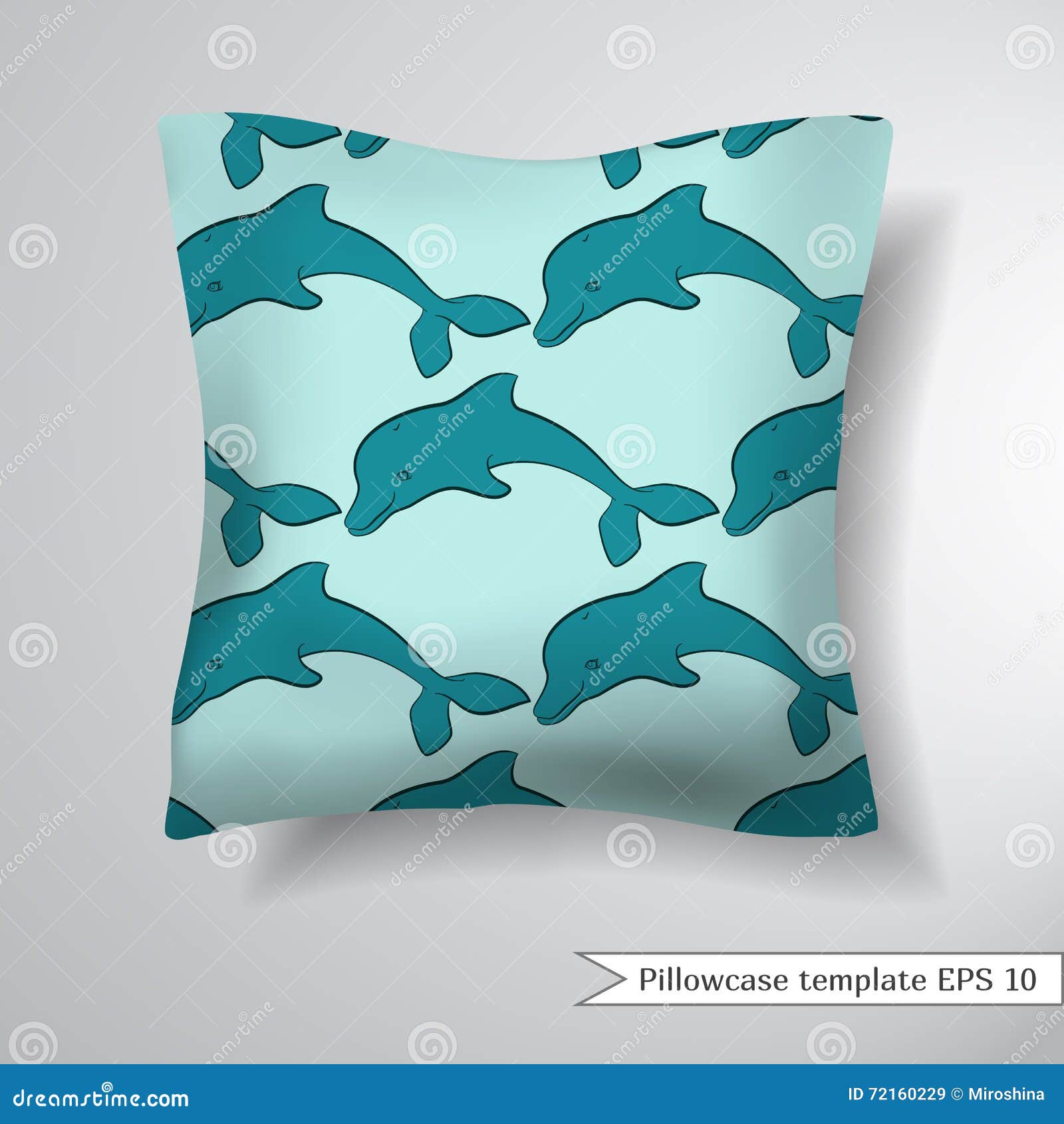 Decorative Pillowcase Design Template. Stock Vector Illustration of