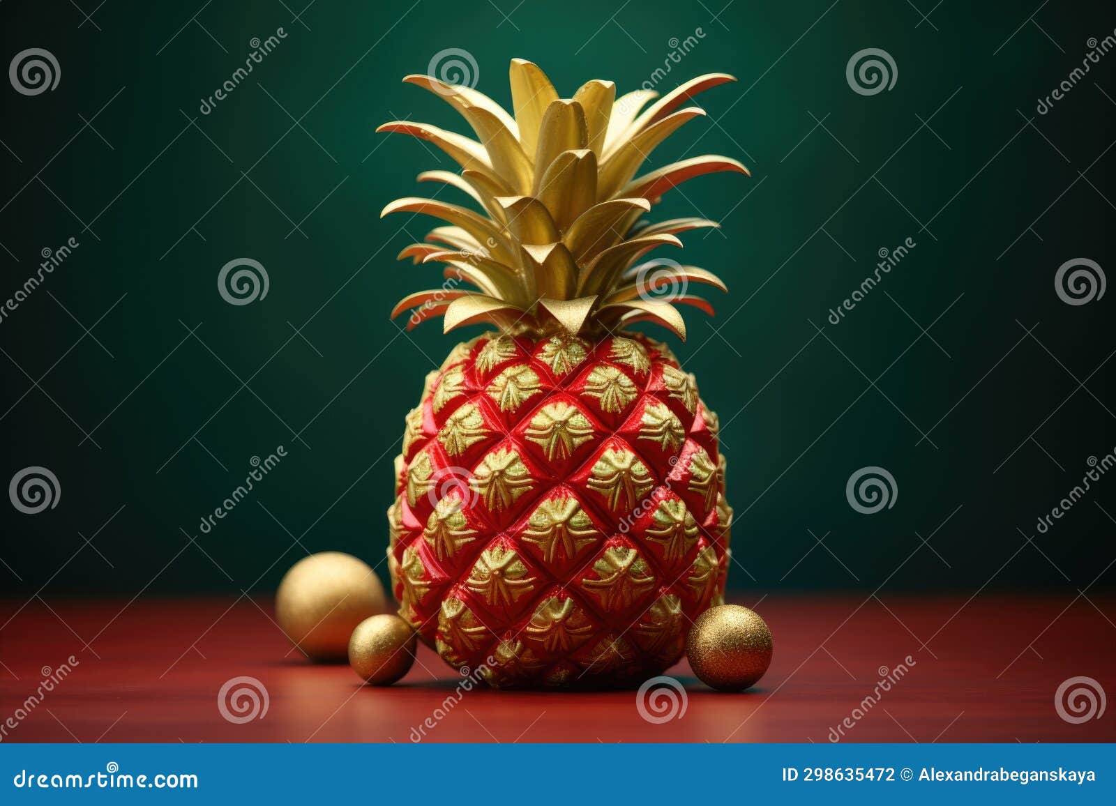 Decorative Pineapple of Red Color Stock Illustration - Illustration of juicy, growth: 298635472