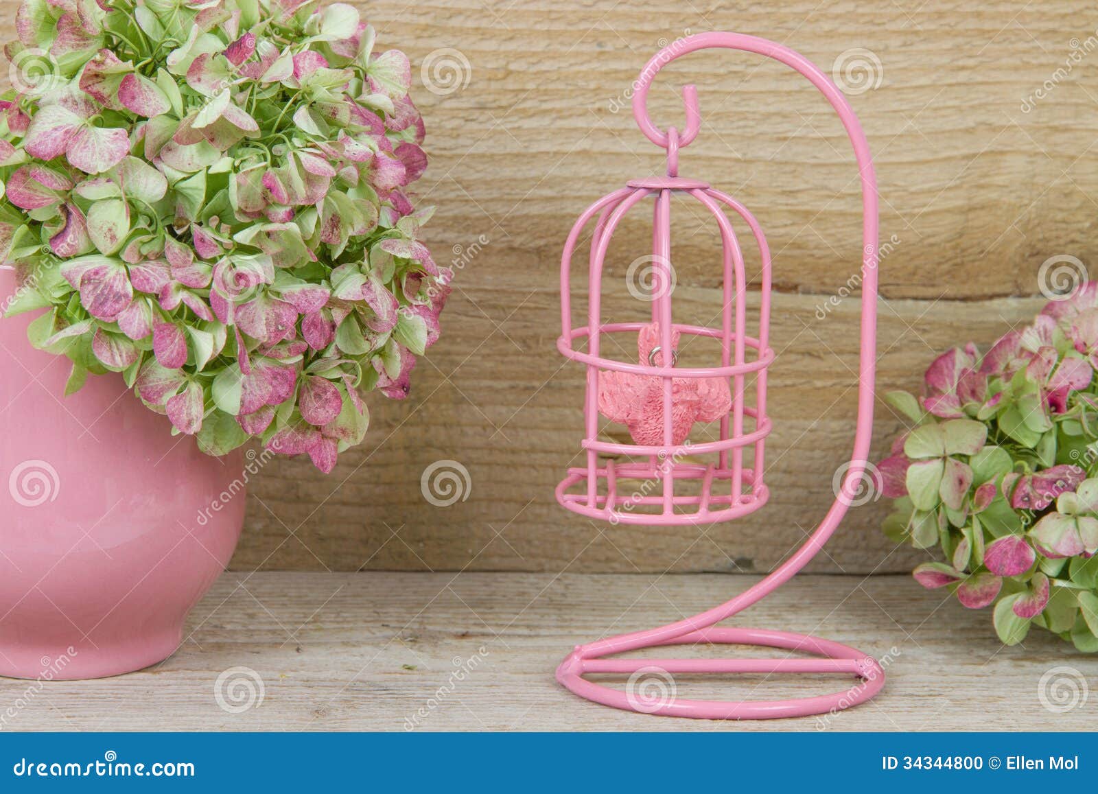 Decorative pink birdcage stock photo. Image of carnation 34344800