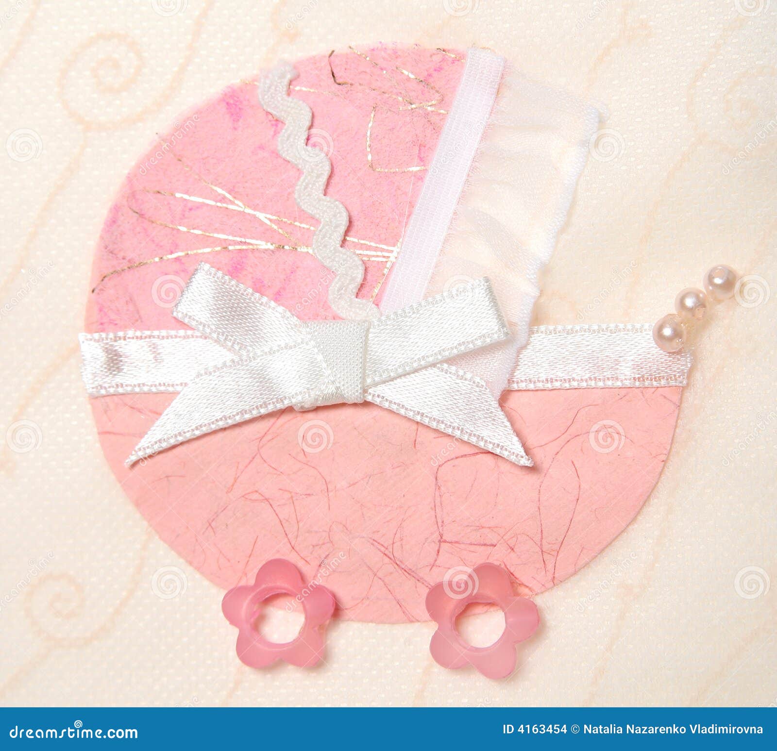 Decorative pink pram stock photo. Image of family, blank 4163454