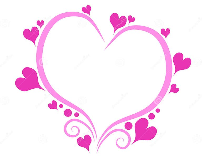 Decorative Pink Valentine S Day Heart Outline Stock Illustration ...