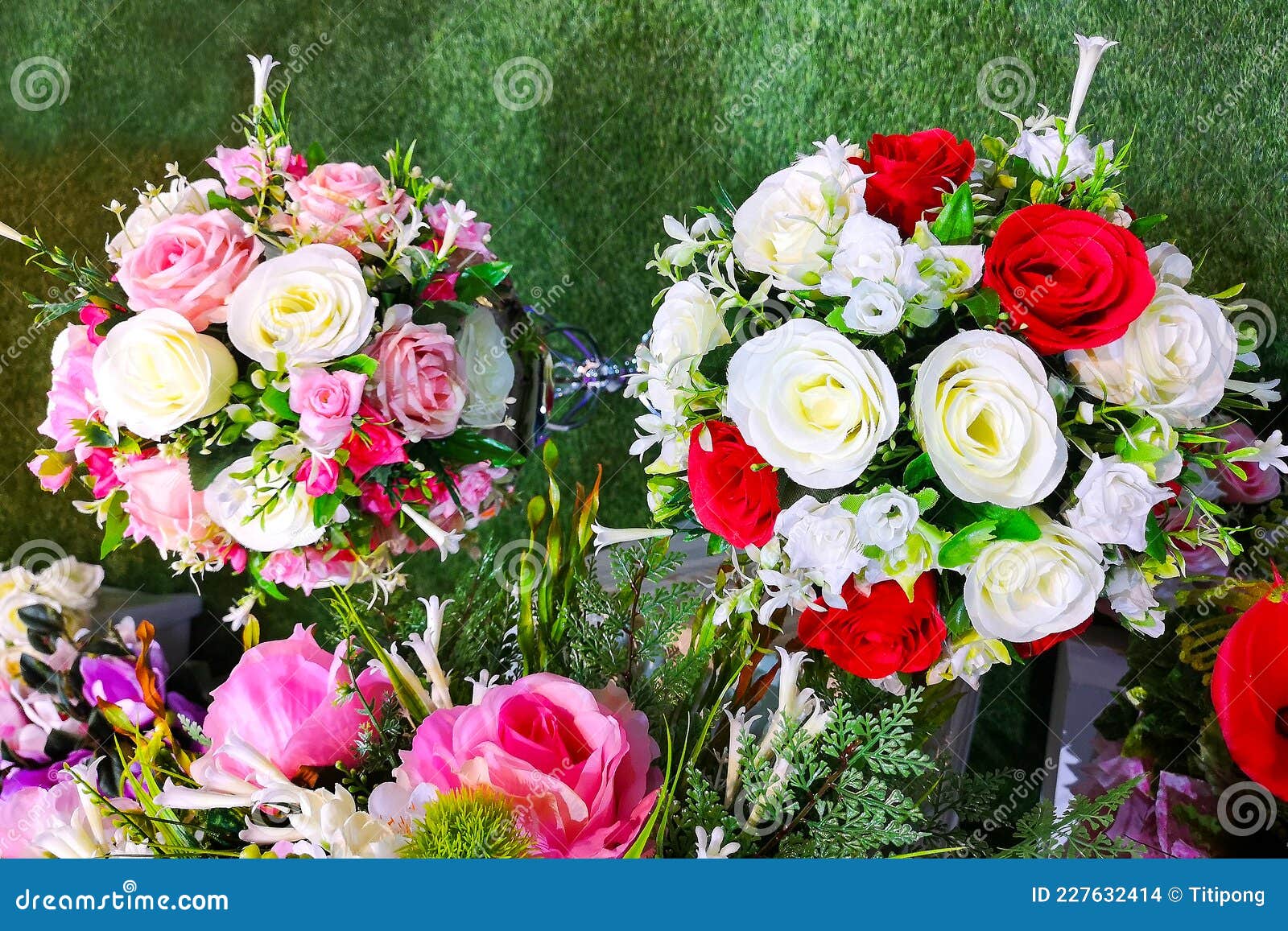 Decorative Plastic Flowers are Sold in the Shop Stock Photo Image of