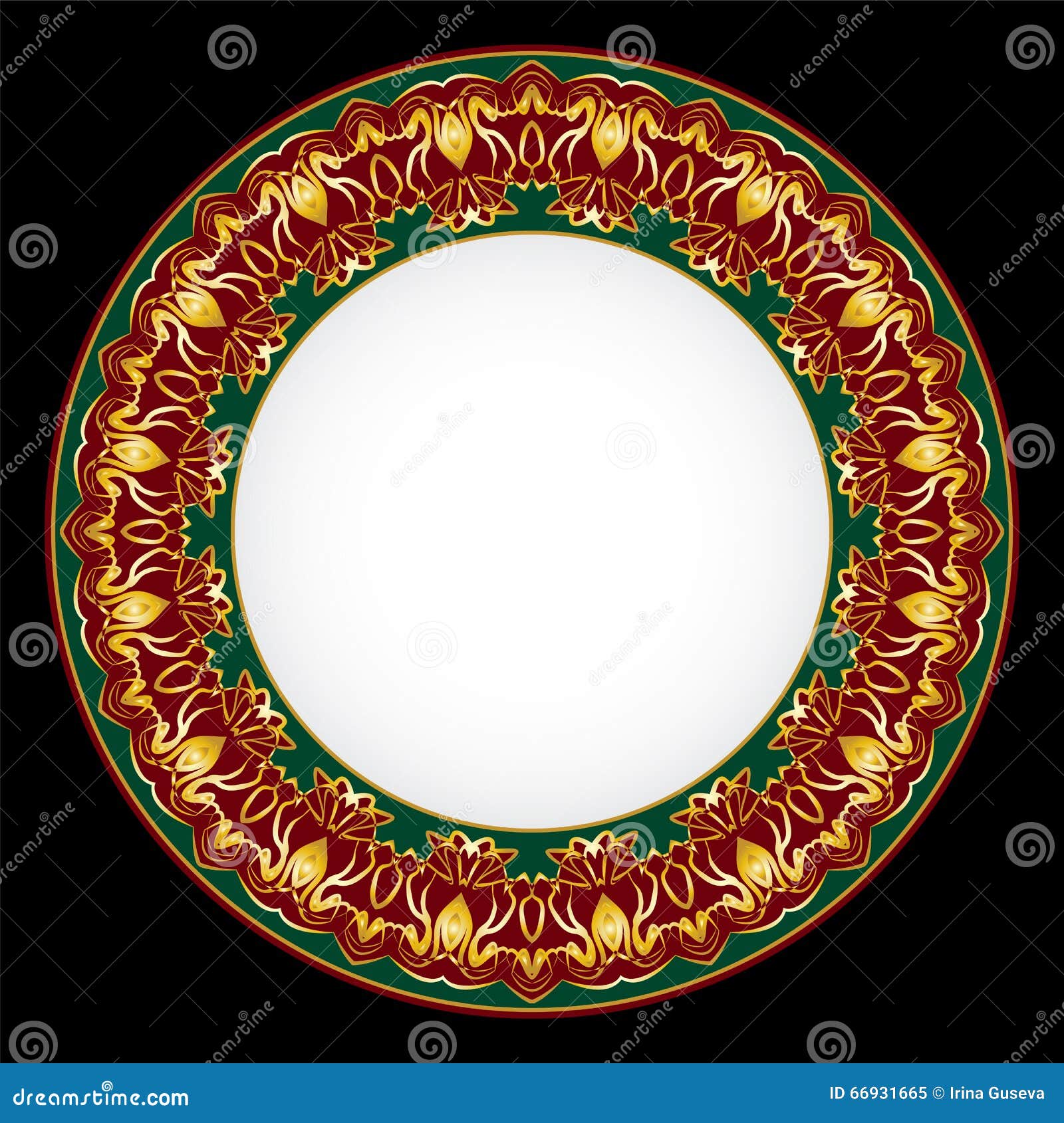 Decorative Plate with Ornament Stock Vector Illustration of oriental