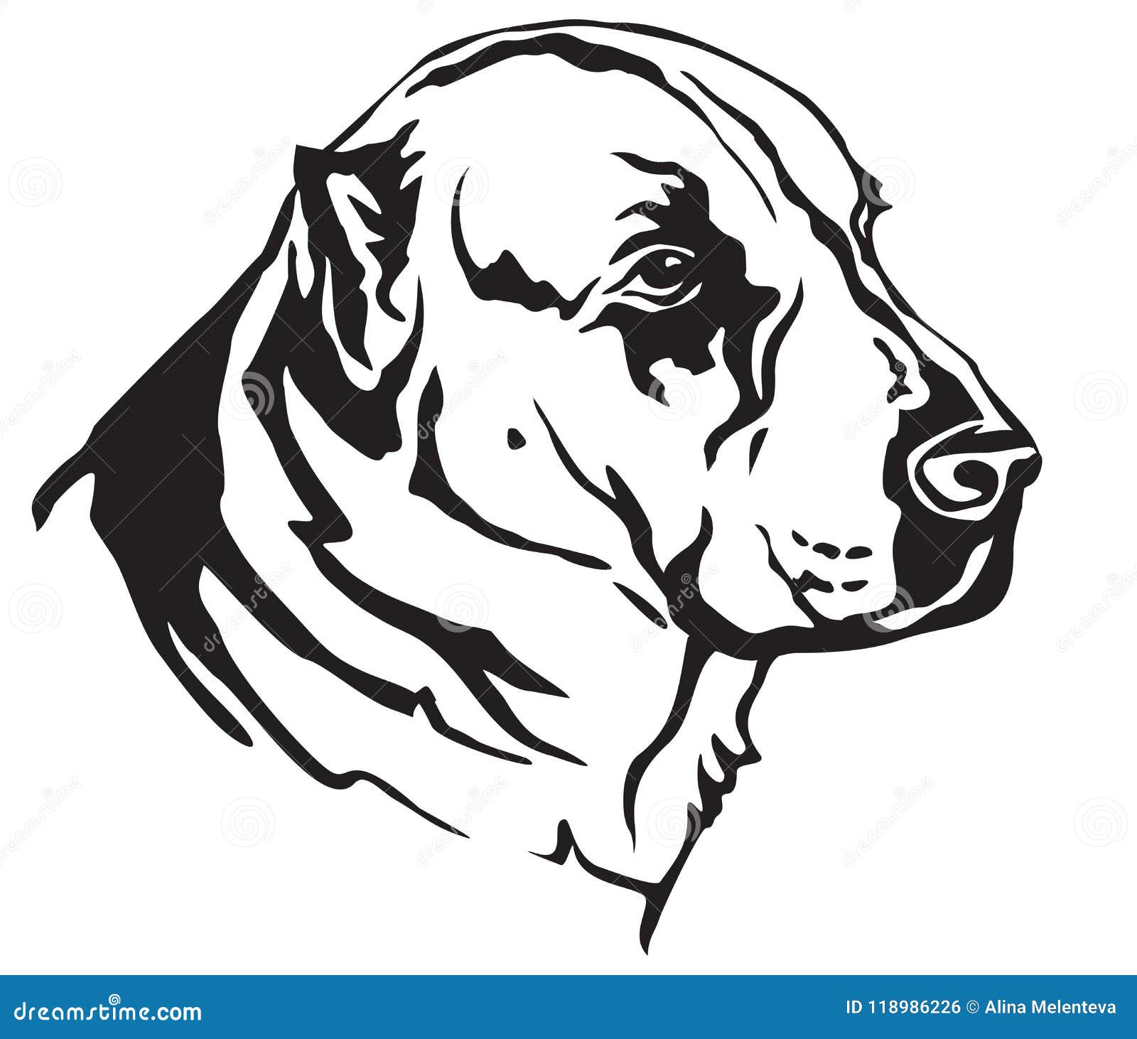 Download Decorative Portrait Of Central Asian Shepherd Dog Vector Illustration Stock Vector ...