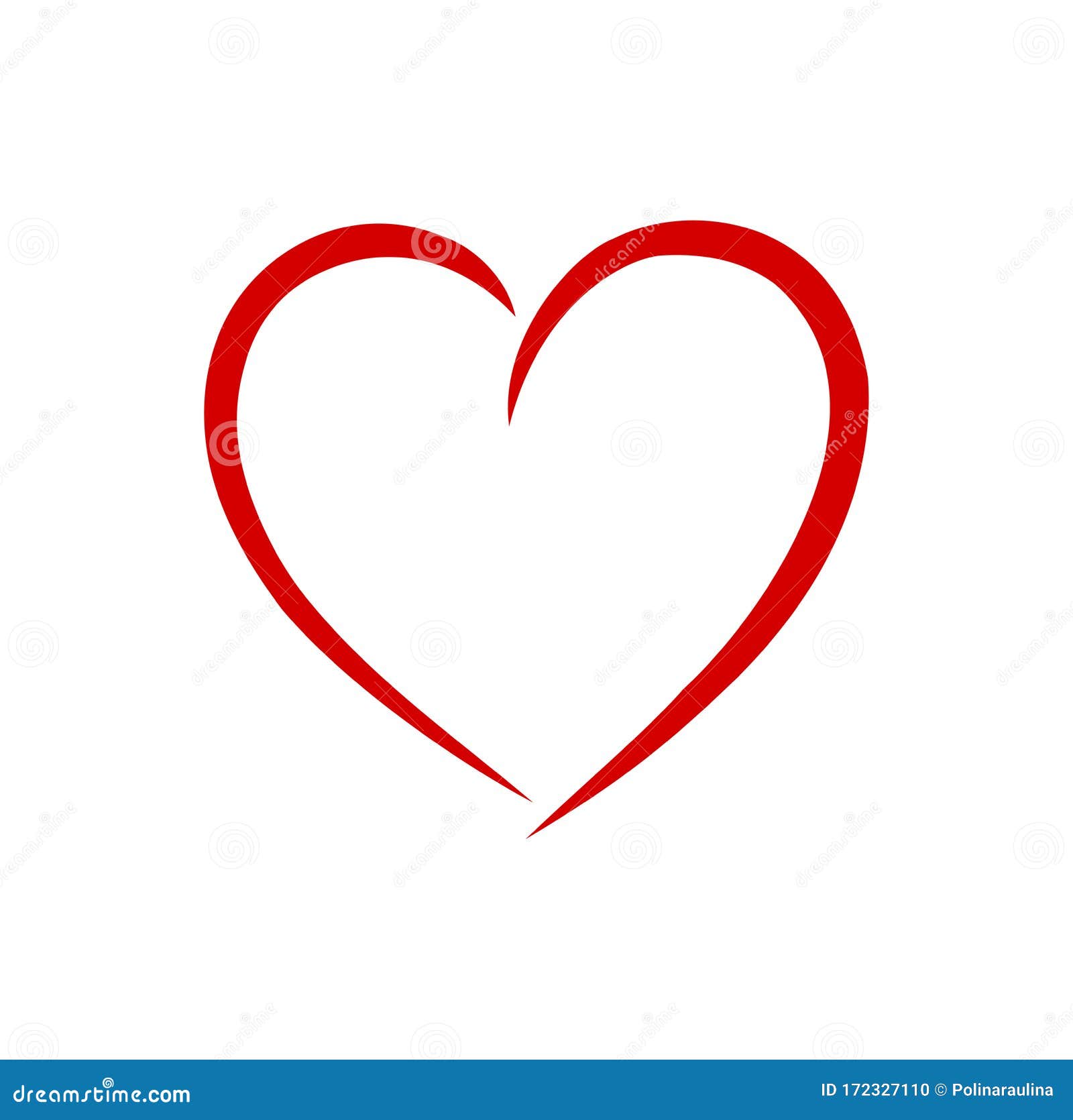 Download Decorative Red Valentine S Day Heart Outline. Stock Vector ...