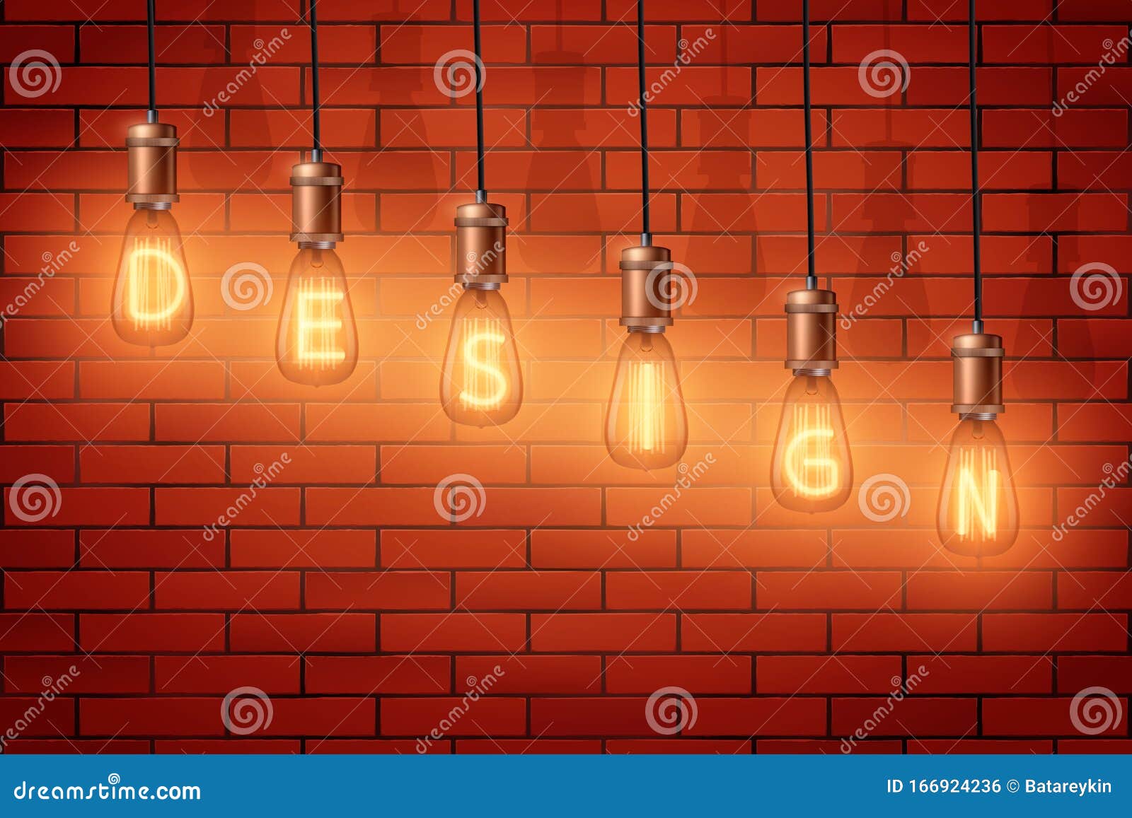 Retro Edison Light Bulb Set Vector Illustration