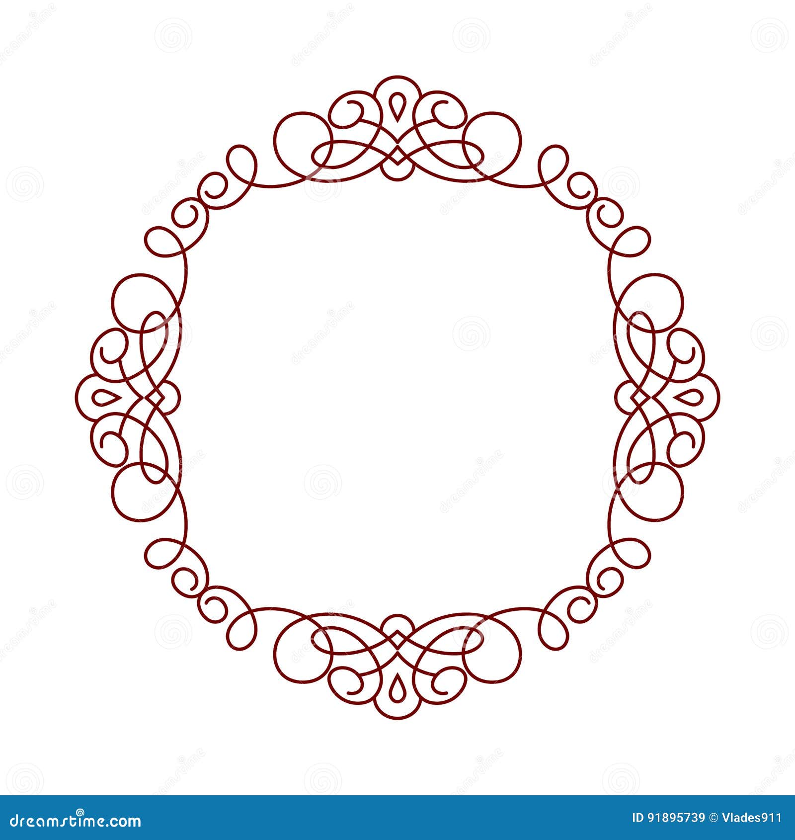 Decorative Retro Frames .Vector Illustration. Brown . Stock Vector