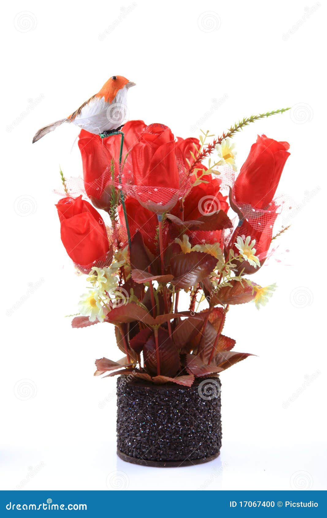 Decorative Rose Flower Bouquet Stock Photo Image of plant, bird 17067400