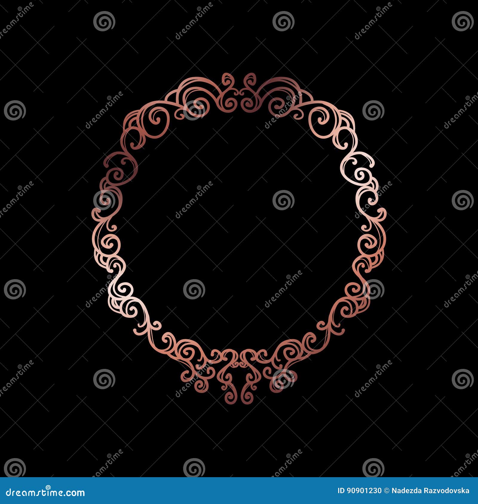 Free Vectors  Rose round frame