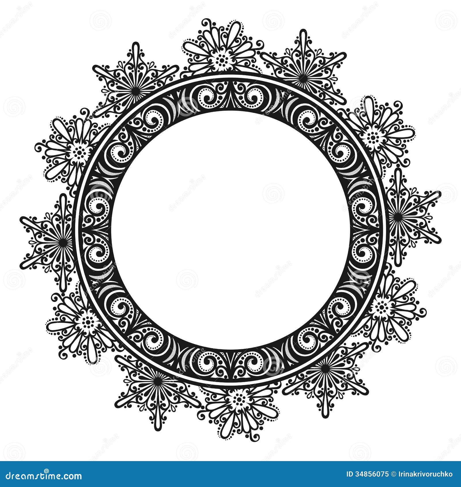 Download Decorative Round Frame stock vector. Illustration of element - 34856075