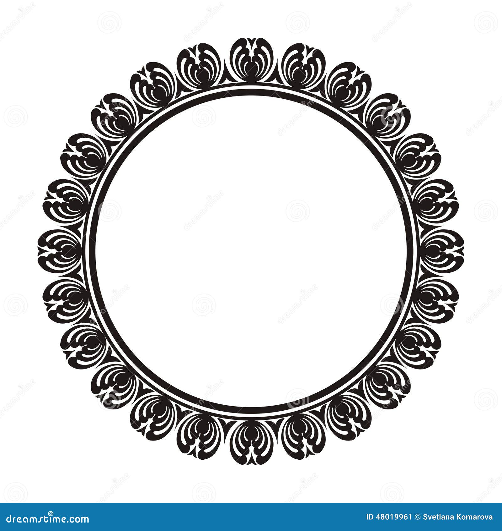 Decorative Round Frame with Ornament Stock Illustration Illustration