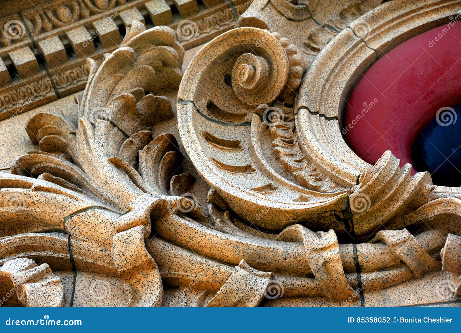 decorative scrollwork on train depot