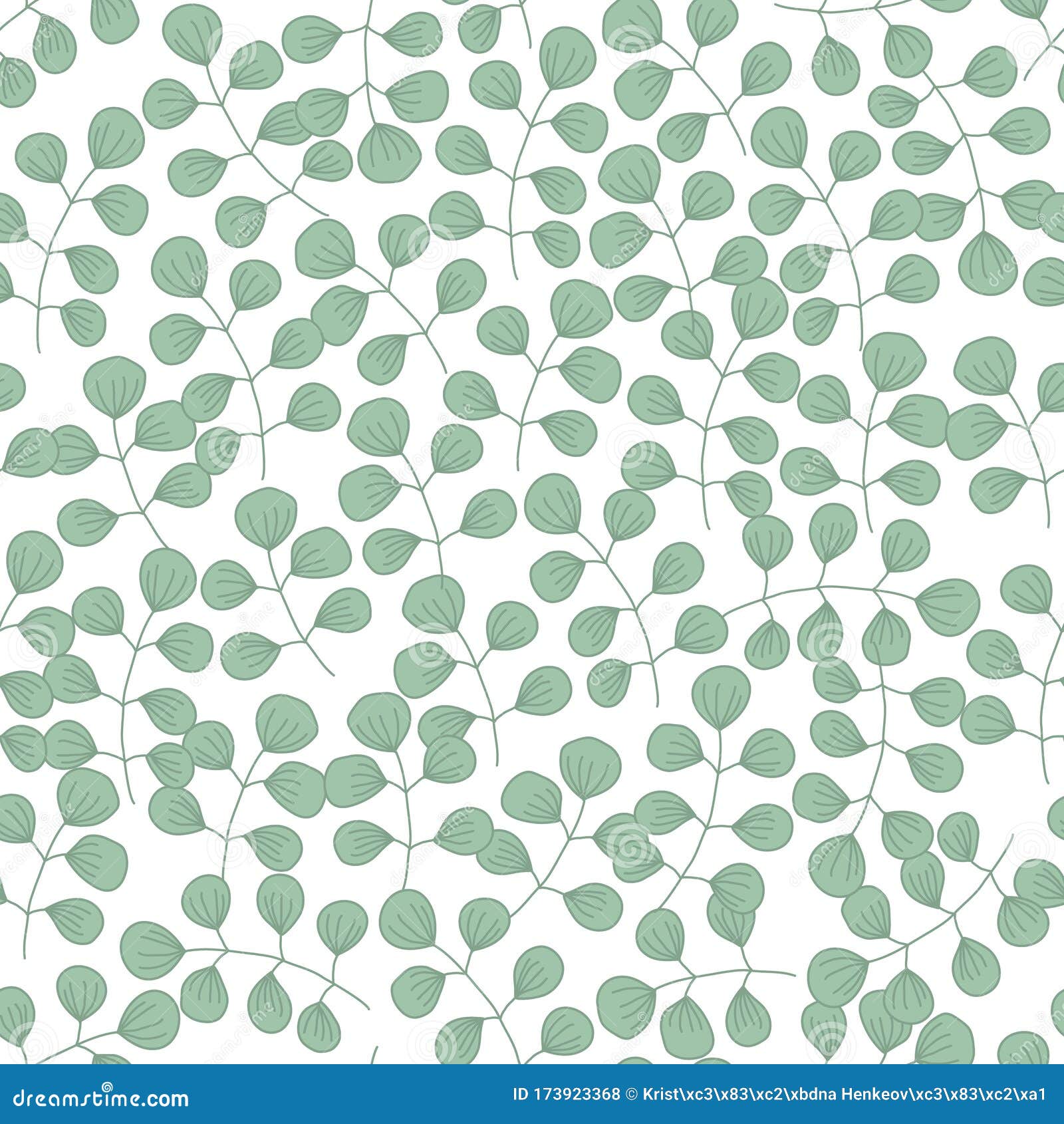 Decorative Seamless Pattern with Eucalyptus Silver Dollar Tree Twig on  White Background. Ideall for Fabric, Wallpaper Stock Vector - Illustration  of fashion, flower: 173923368