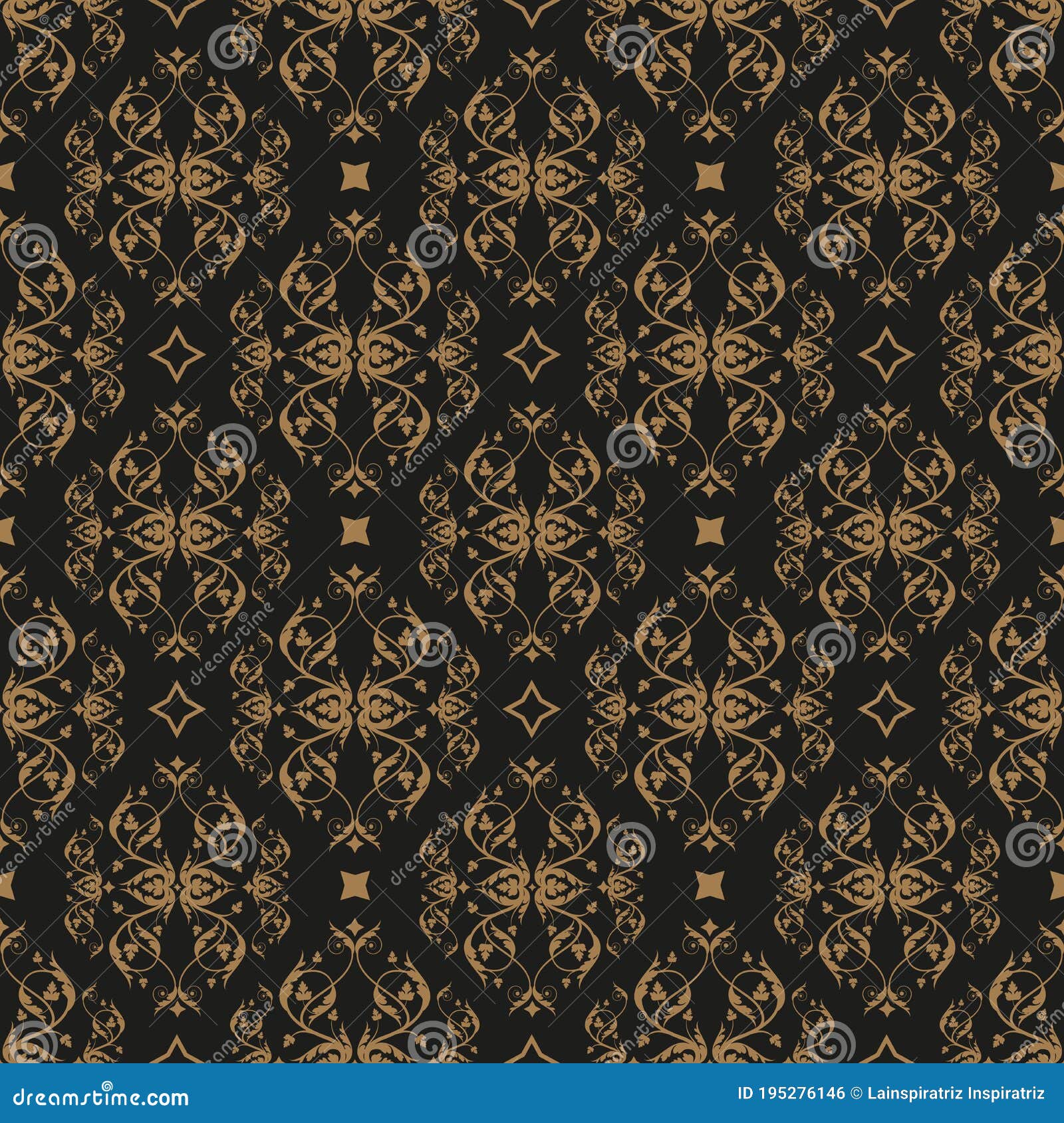 Decorative Seamless Pattern in Vintage Gothic Style Vector with ...