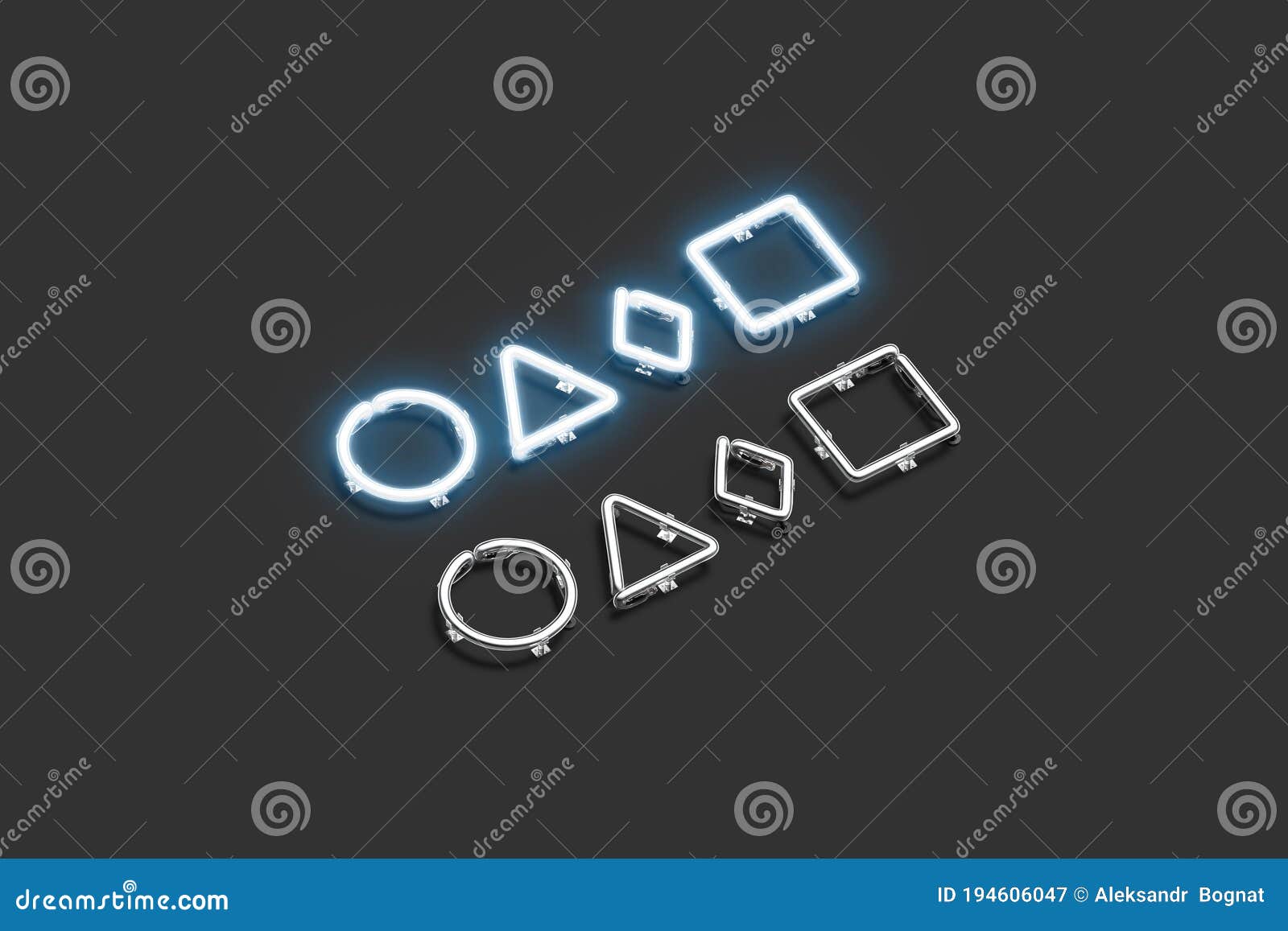 Decorative Small Circle, Rhombus, Triangle And Square Neon ...