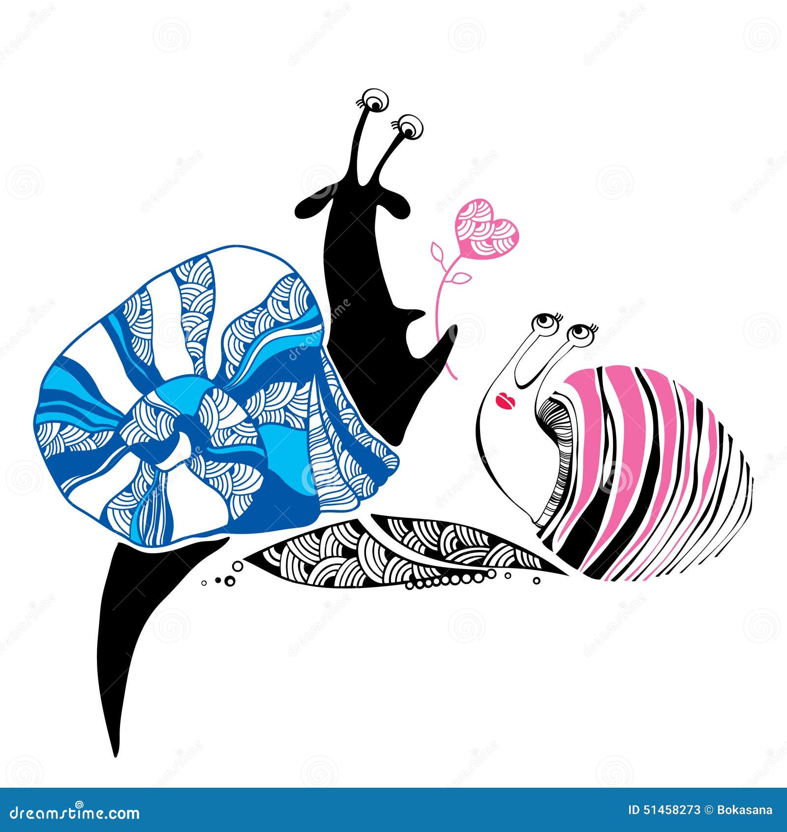 Decorative Snails in Love for Your Design Stock Vector Illustration of abstract, creative