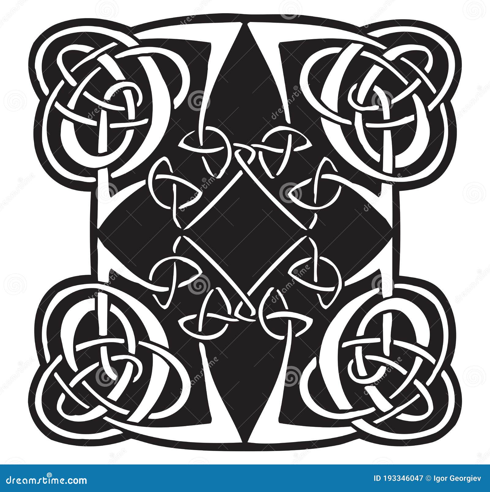 Celtic Spiral Cross Tattoo Flash Stock Vector - Illustration of bird,  celtic: 193346047