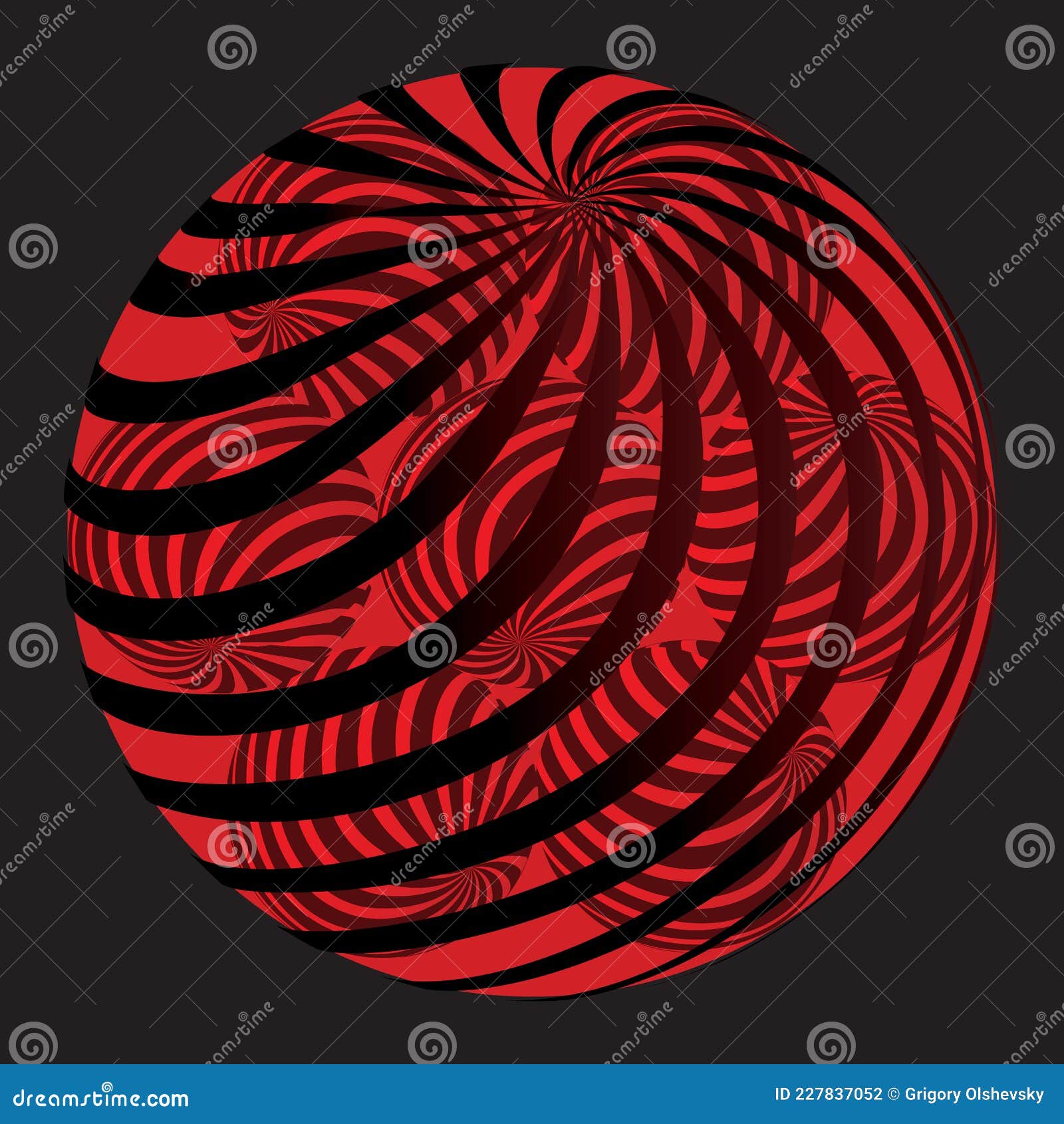 Decorative Spheres. Abstract Round Striped Design Element Stock Vector