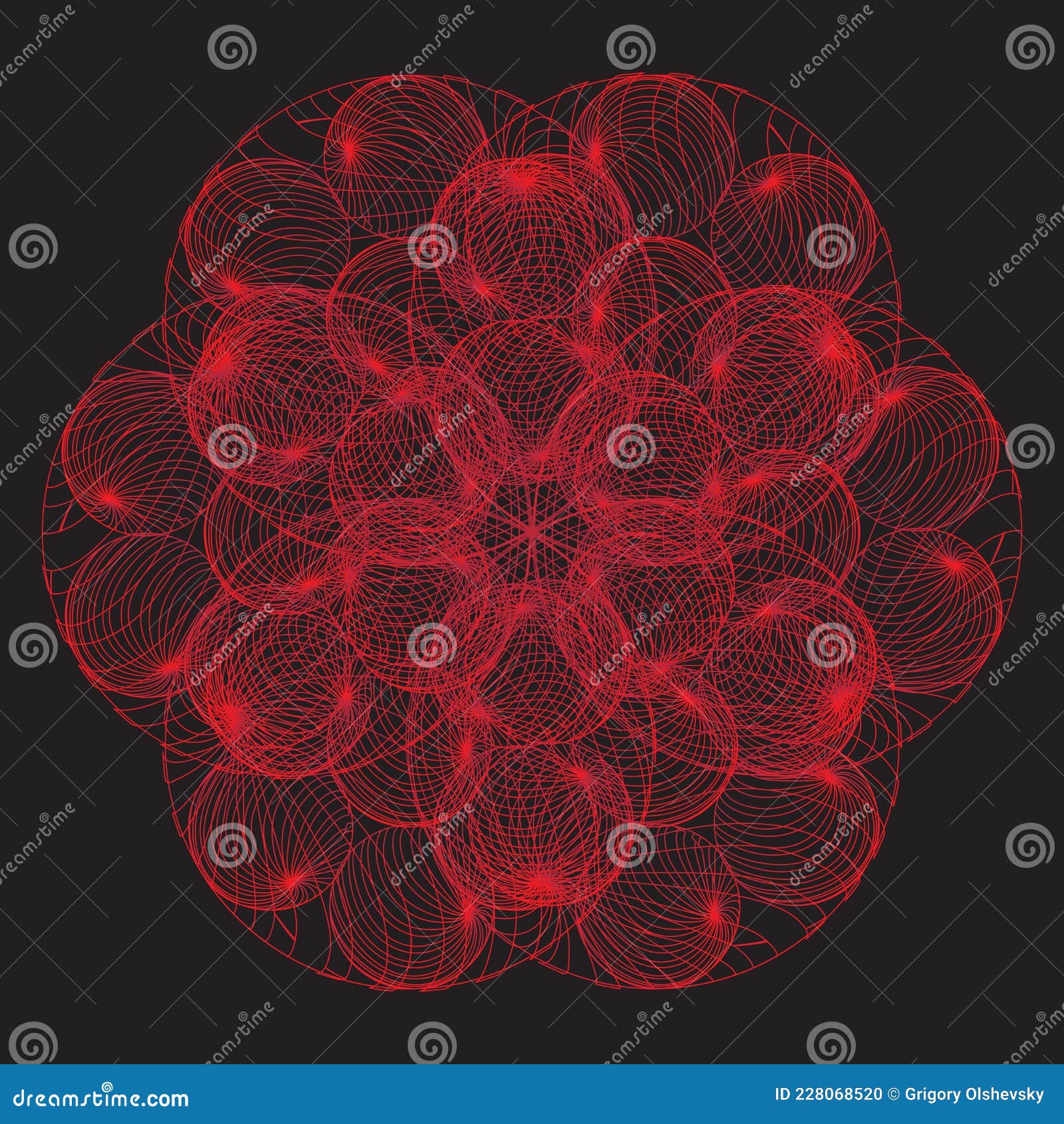 Decorative Spheres. Abstract Round Striped Design Element Stock Vector